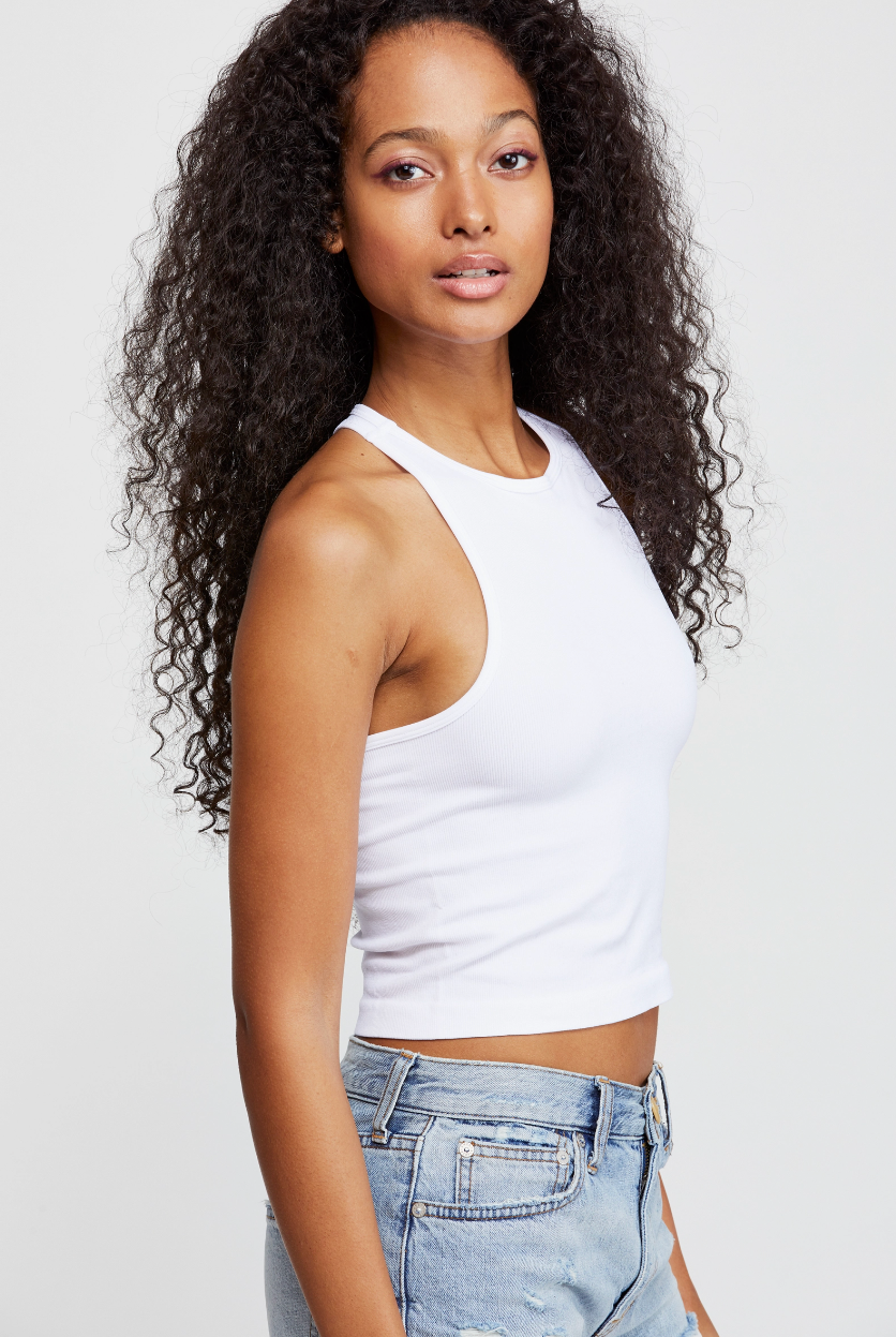 Hayley Racerback Brami - White by Free People — view 3