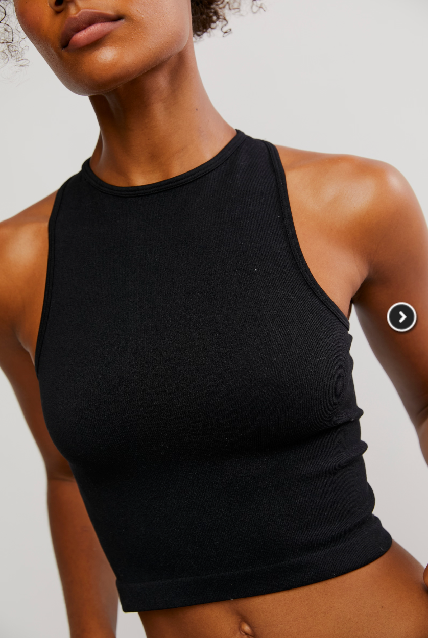 Hayley Racerback Brami - Black by Free People — view 3