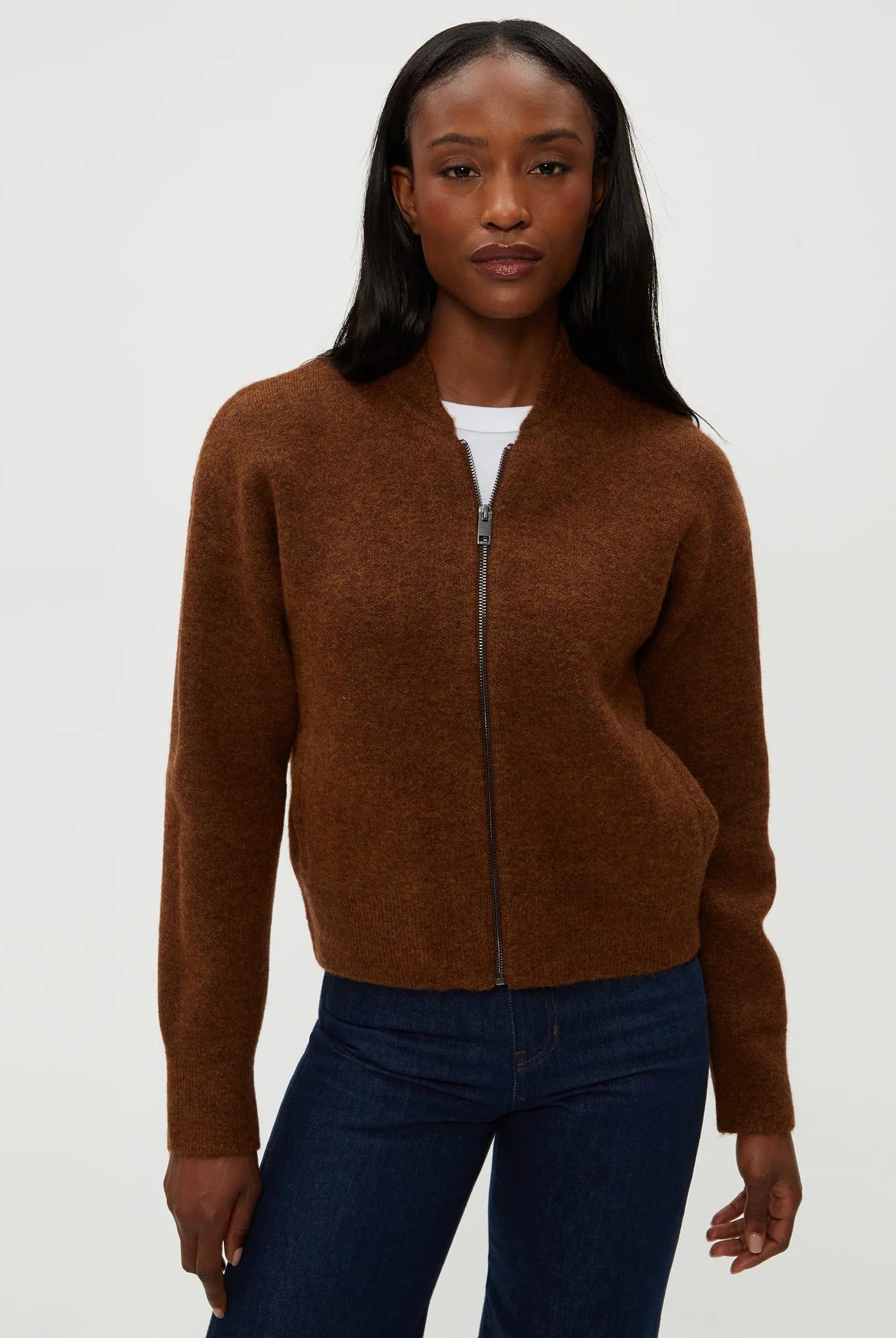 Lidia Cropped Bomber Jacket - Espresso by Michael Stars | 25 South Boutiques