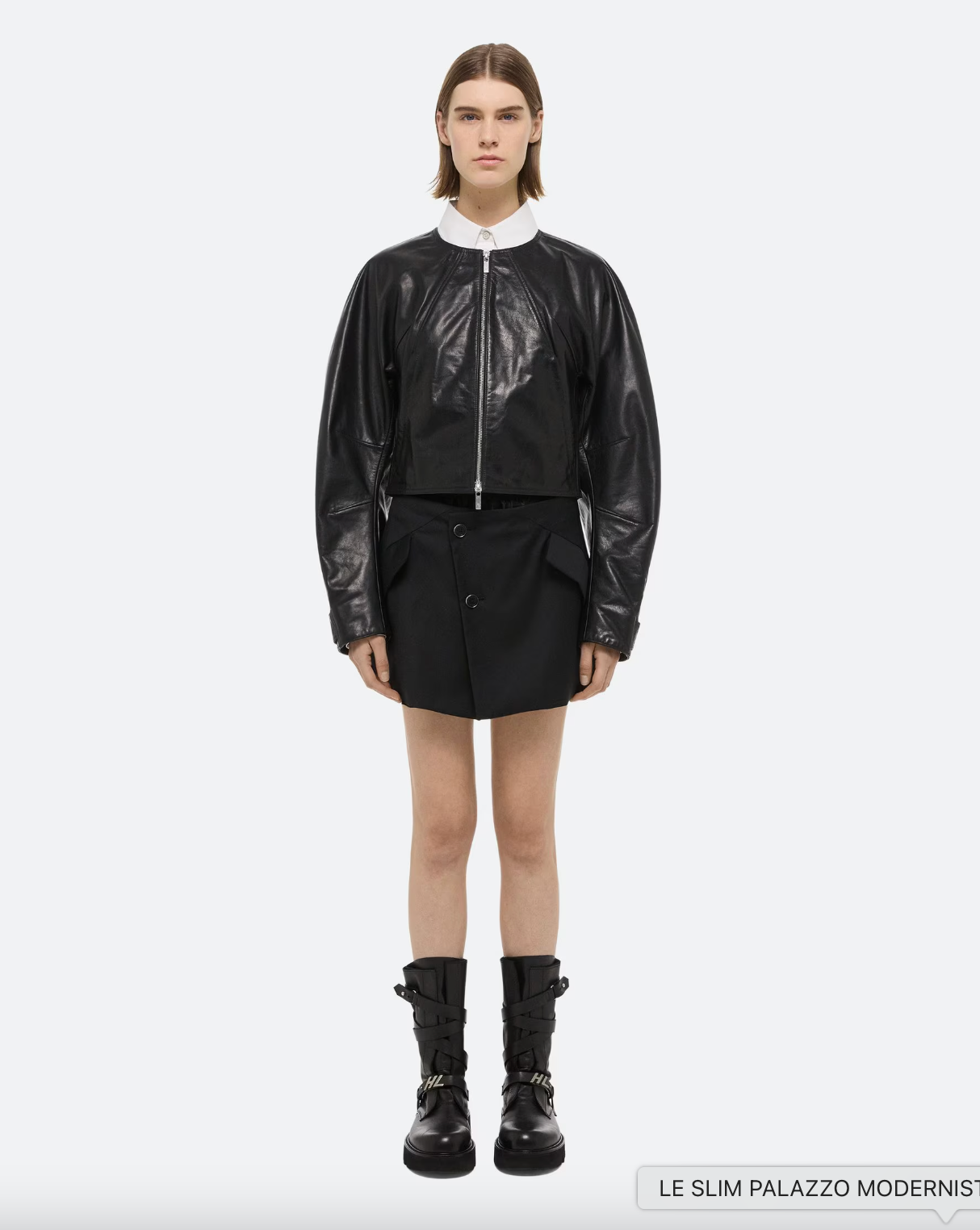 Articulated Leather Jacket - Black by Helmut Lang — view 3
