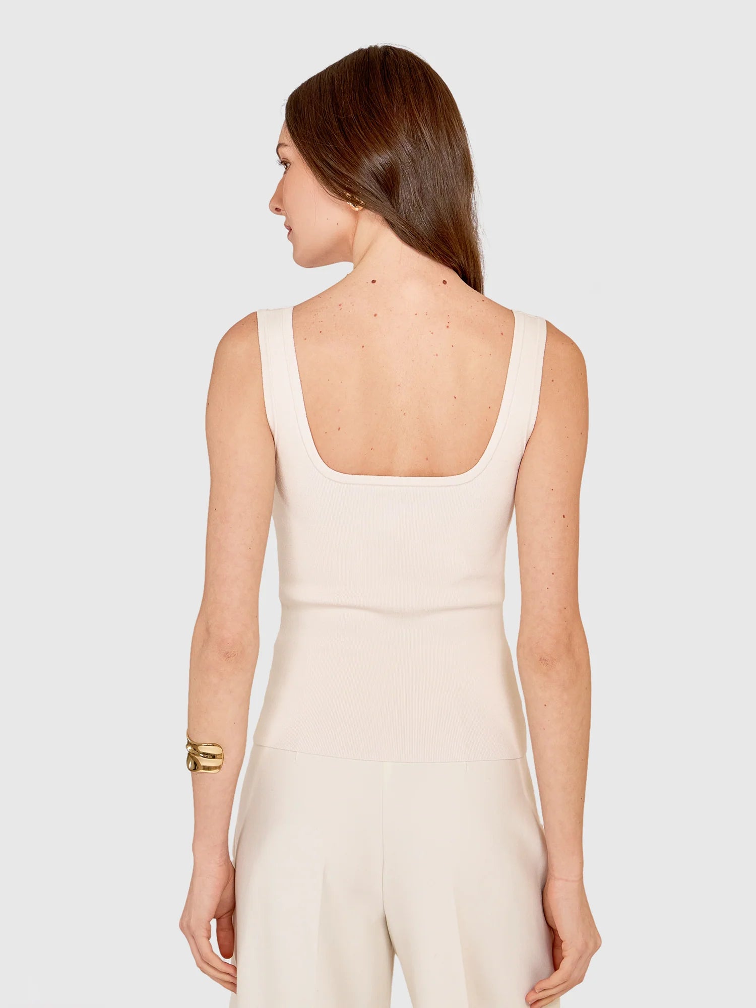 Square Neck Tank - Sand by Autumn Cashmere — view 3