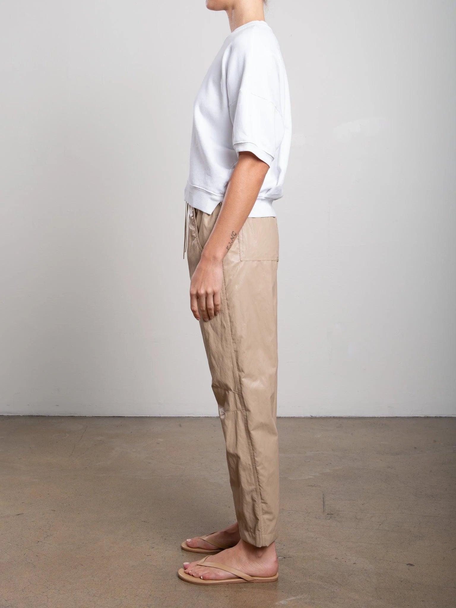 Claire Faux Leather Pant - Biscotti by Pharaoh — view 3