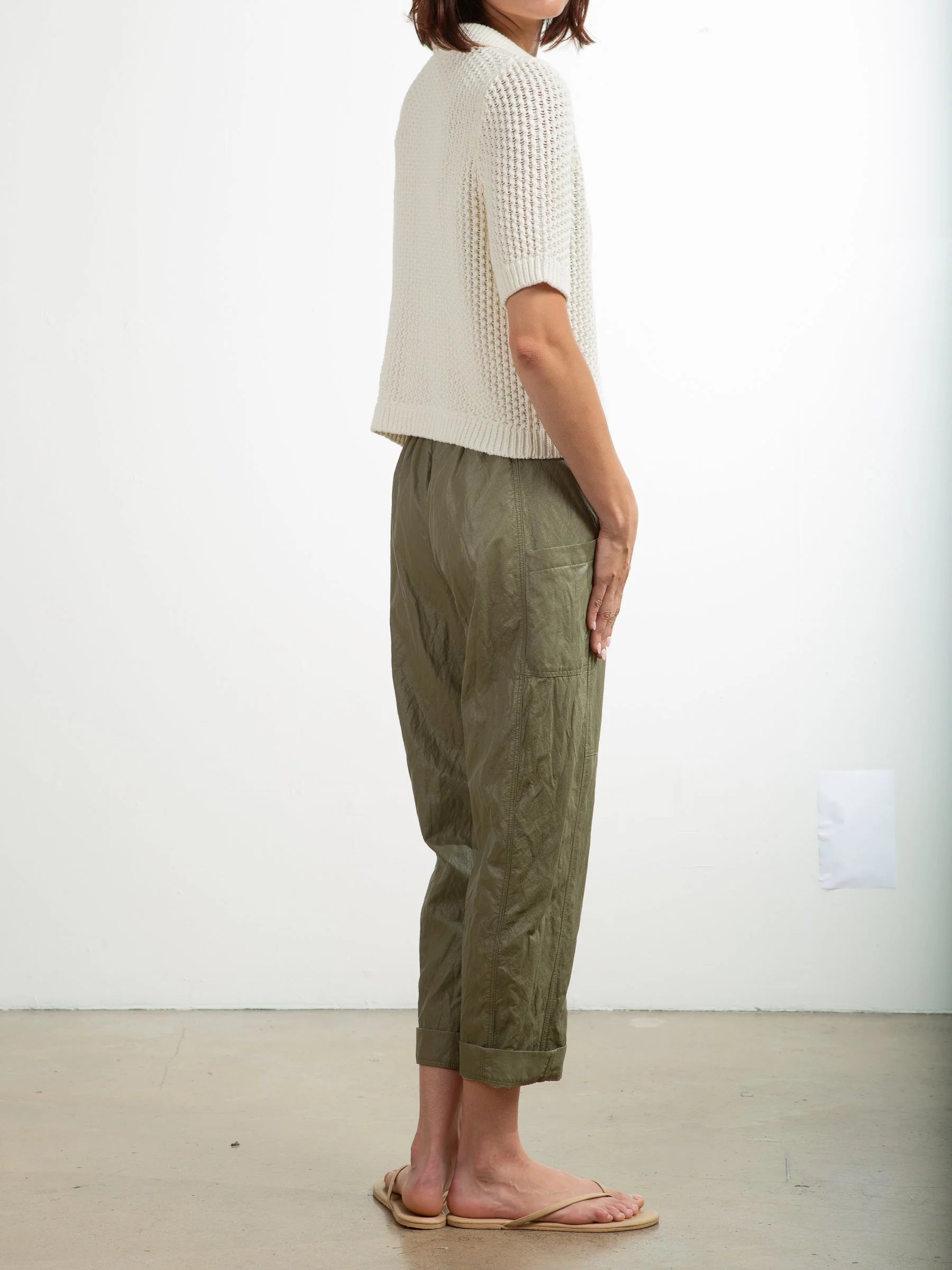Torrance Faux Leather Pant - Army by Pharaoh — view 3