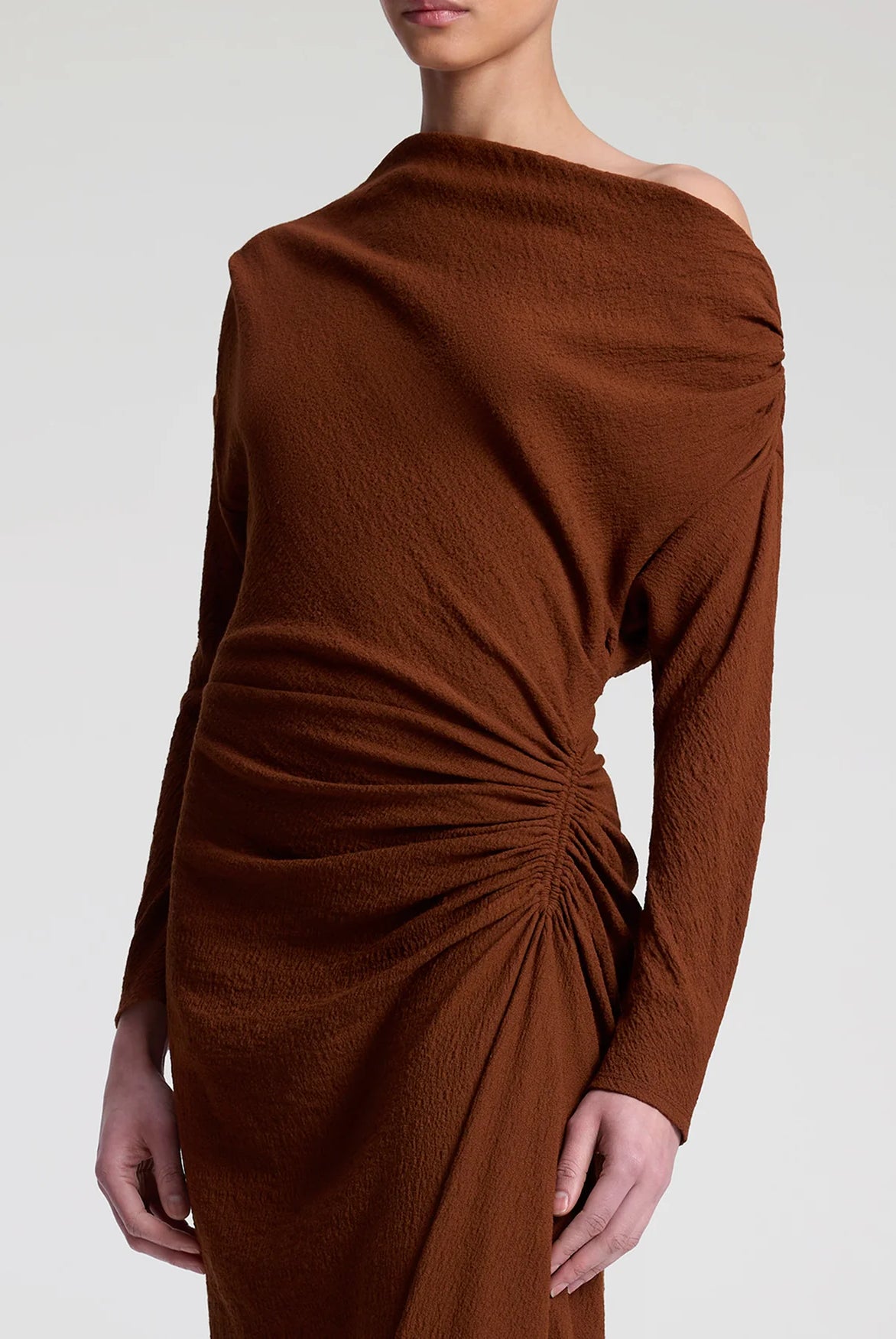 Piper Textured Crepe Dress - Brunette by A.L.C — alternate view