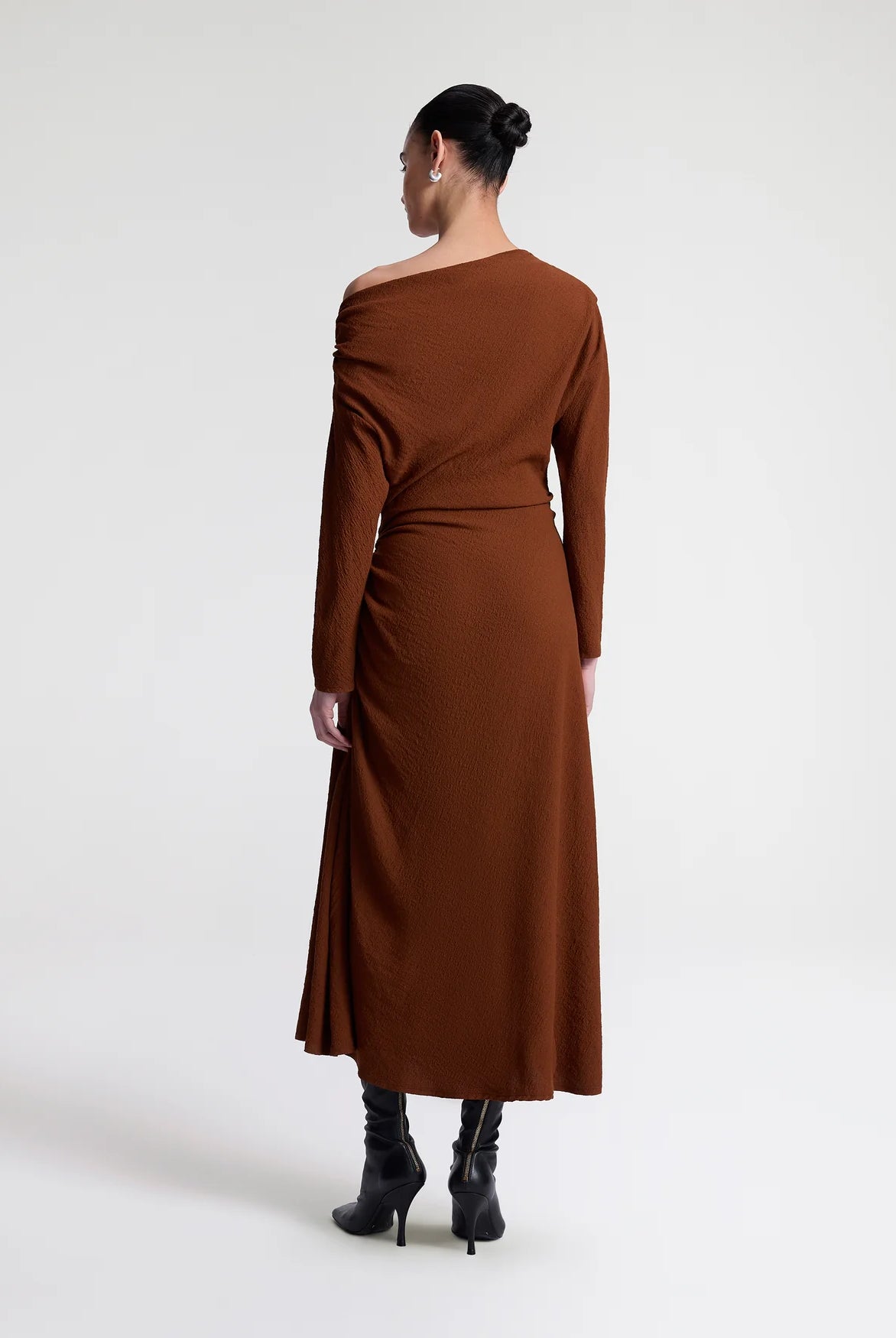 Piper Textured Crepe Dress - Brunette by A.L.C — view 5