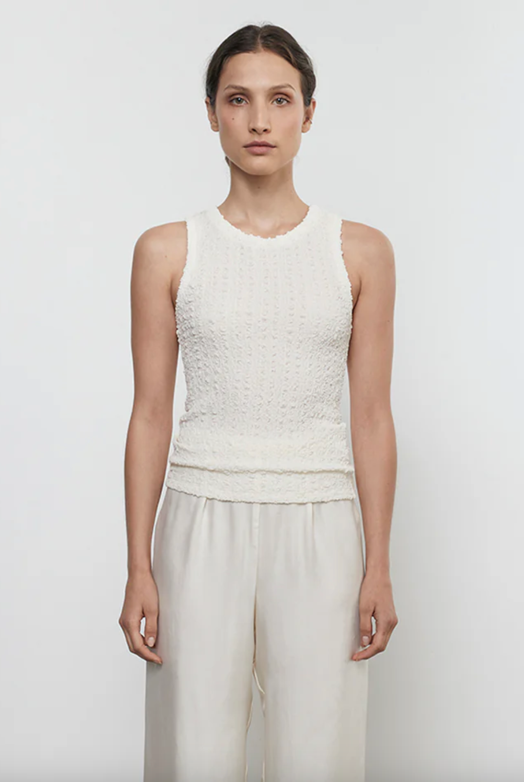 Puckered Sheath Tank - Vanilla by Enza Costa | 25 South Boutiques