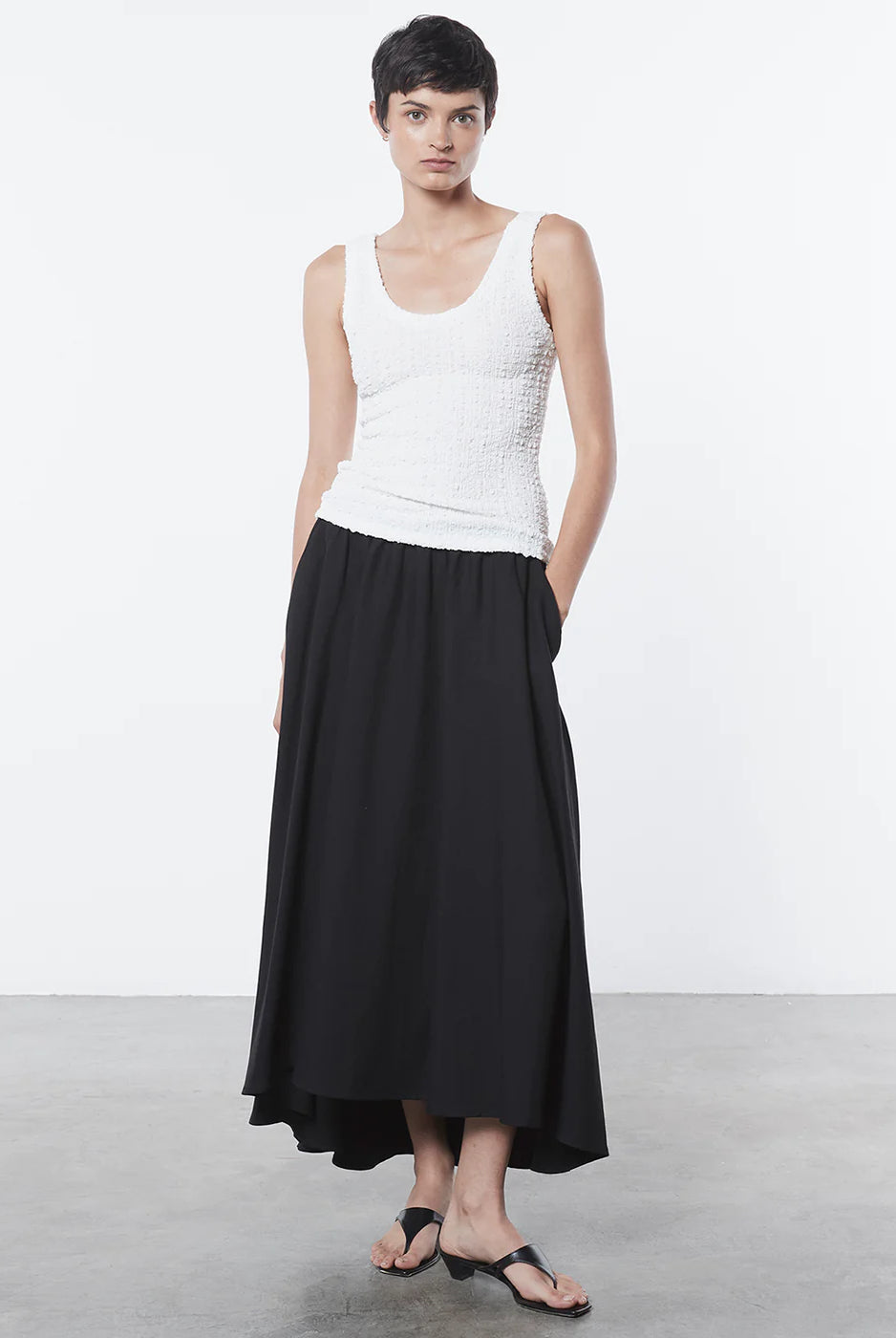 Puckered Tank - Undyed by Enza Costa — view 4