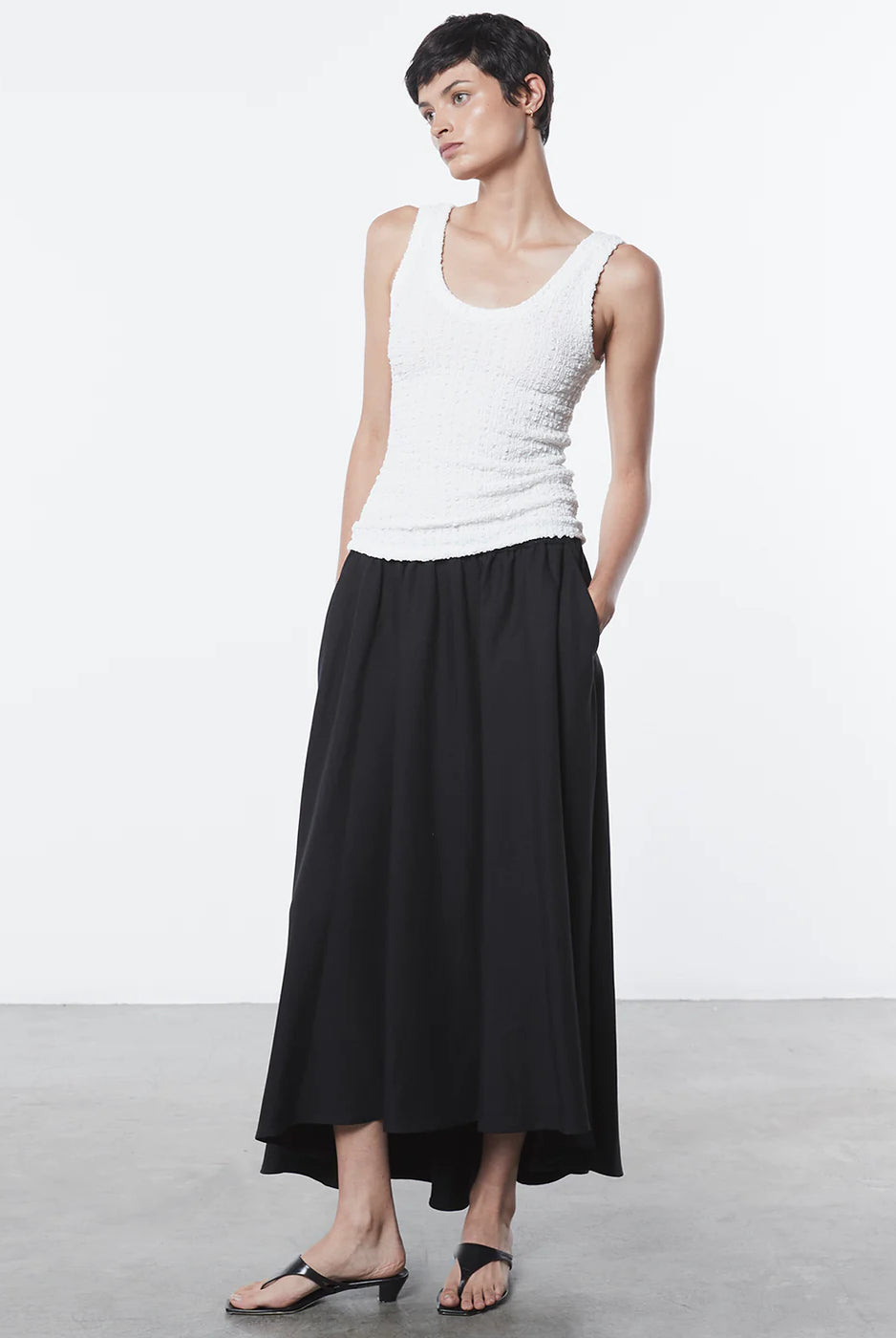 Puckered Tank - Undyed by Enza Costa — alternate view