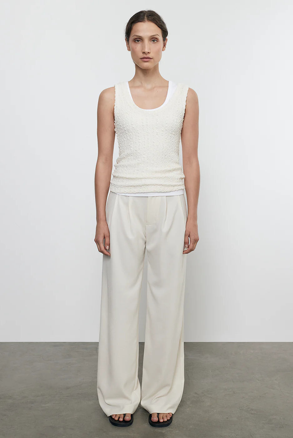 Puckered Tank - Vanilla by Enza Costa — alternate view