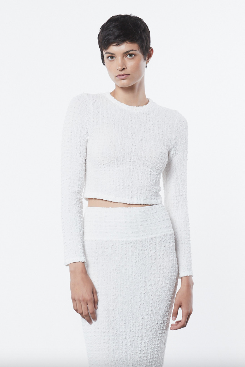 Puckered Long Sleeve Crew - Undyed by Enza Costa | 25 South Boutiques