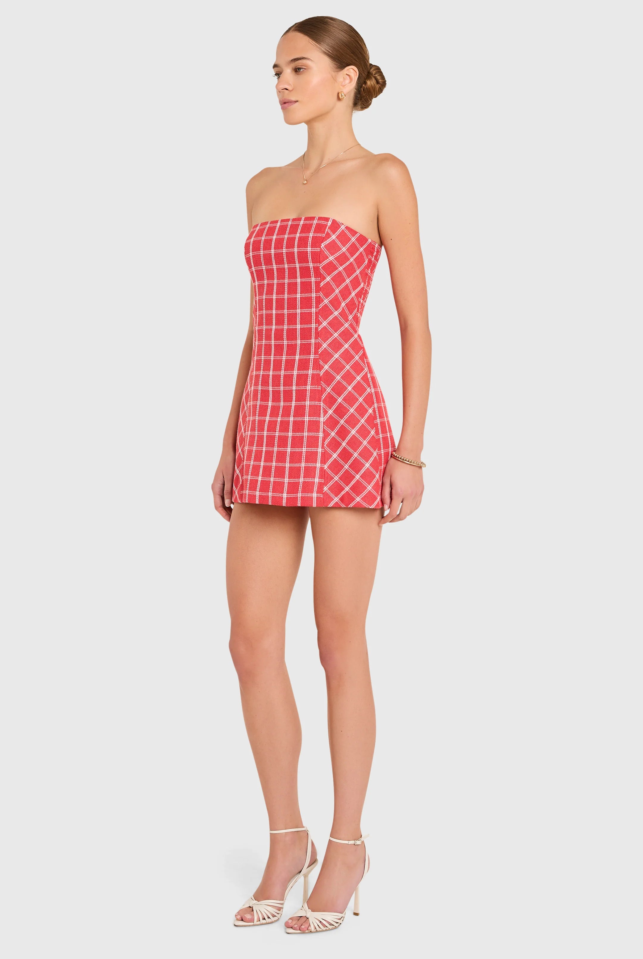 Daisy Romper - Red Plaid by Amanda Uprichard — view 3