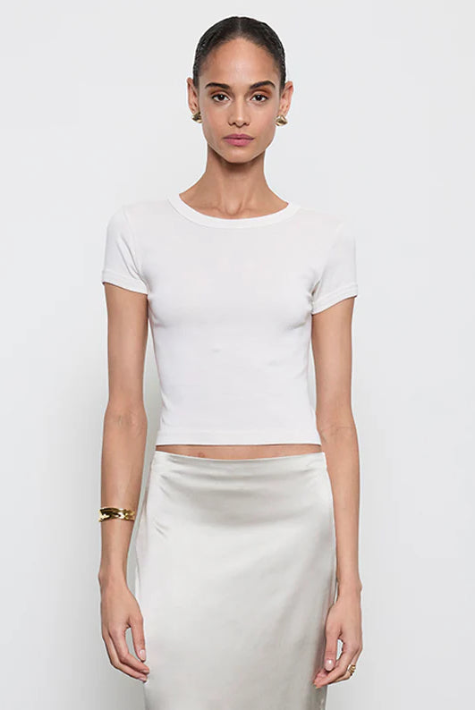 Supima Baby Cropped Tee - Pearly Grey by Enza Costa | 25 South Boutiques
