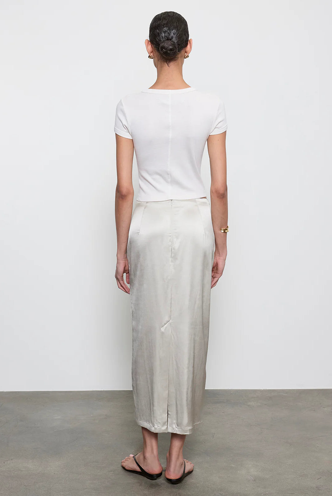 Supima Baby Cropped Tee - Pearly Grey by Enza Costa — view 4