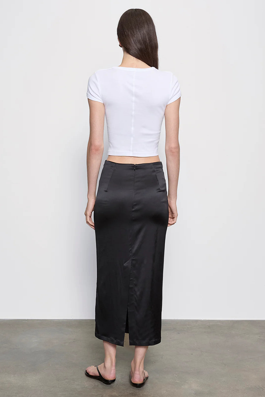 Supima Baby Cropped Tee - White by Enza Costa — view 4