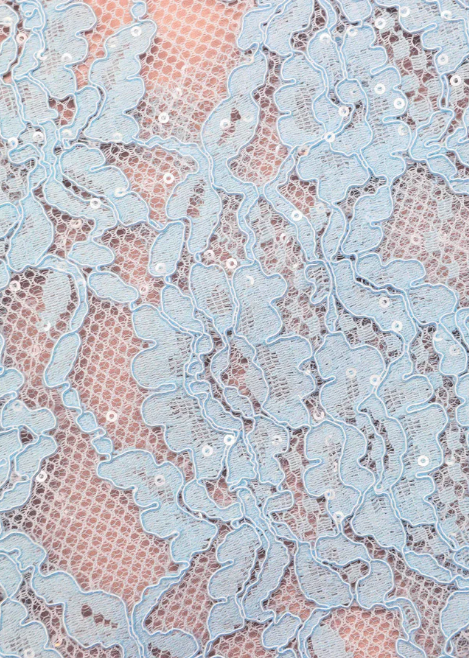 Flared Midi Skirt - Blue Lace by Self-Portrait — view 5