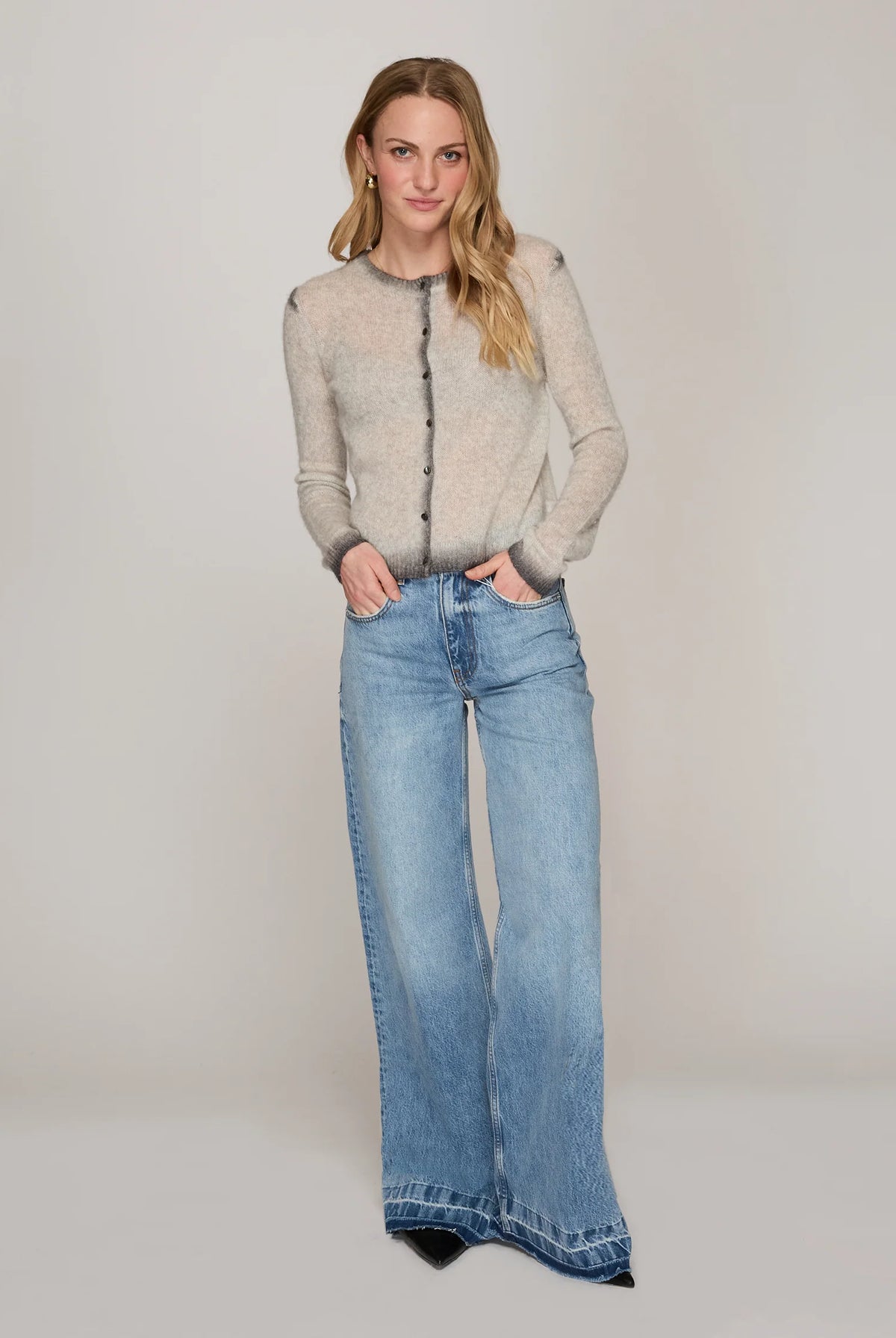 Smudge Tip Cardigan - Space Combo by Autumn Cashmere — view 4