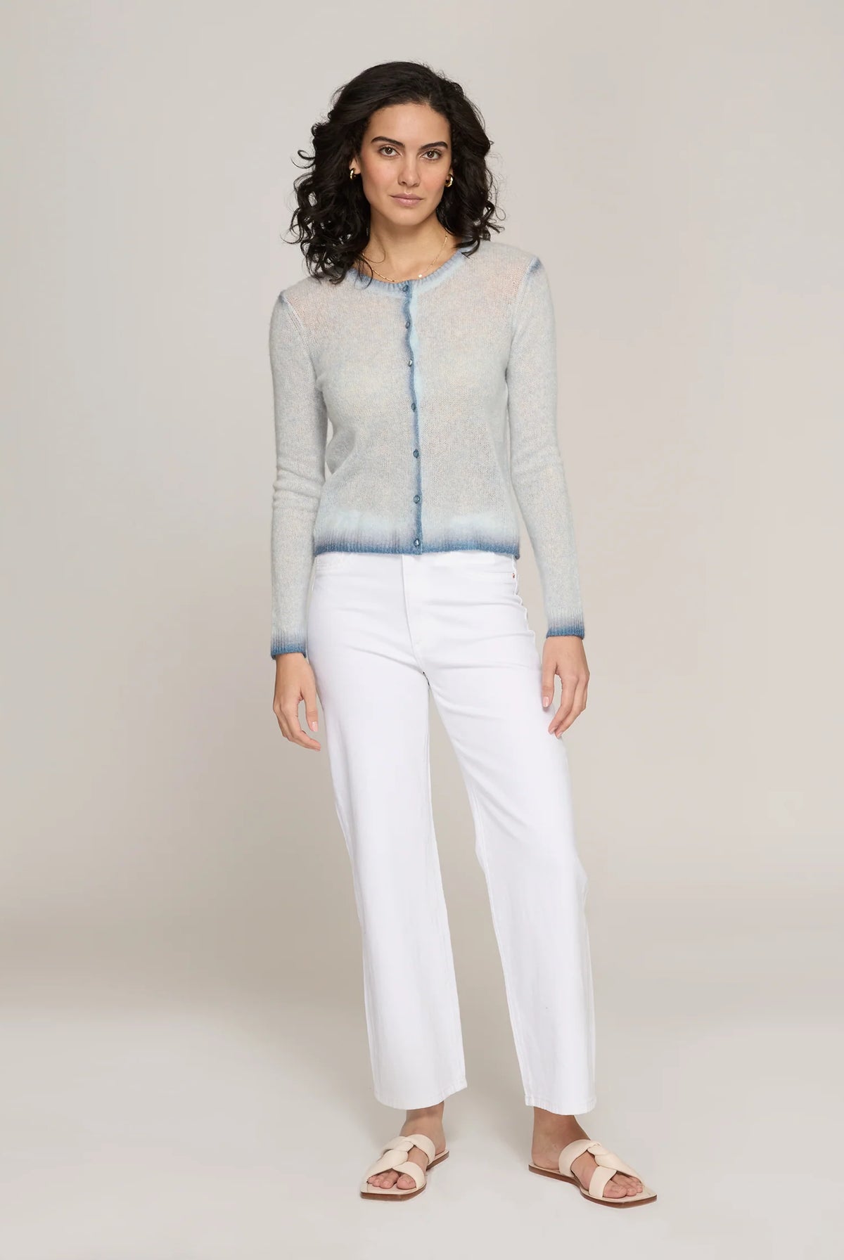 Smudge Tip Cardigan - Mist Combo by Autumn Cashmere — view 4