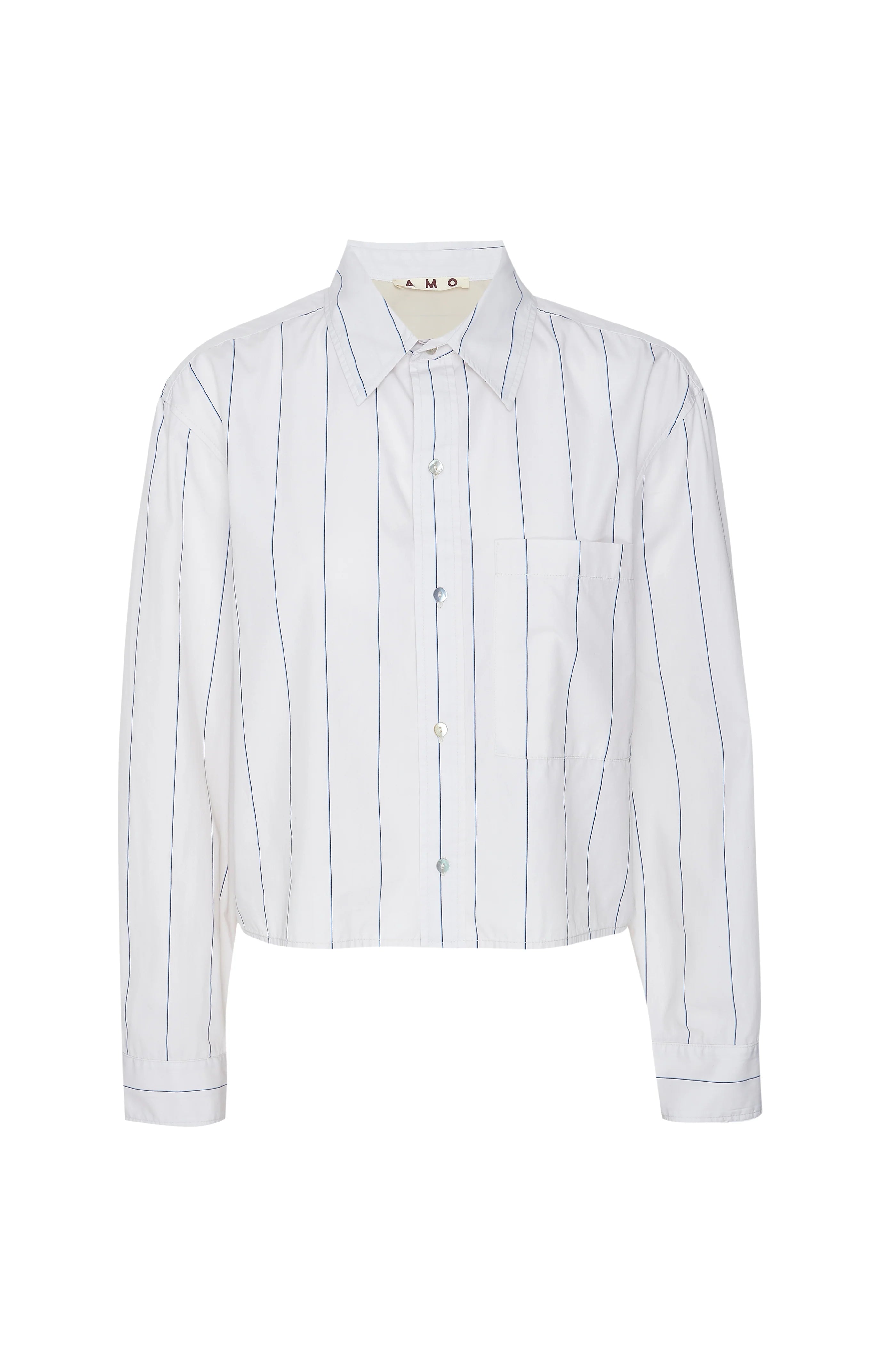 Ruth Crop Shirt - Bone / Neptune by AMO — view 4