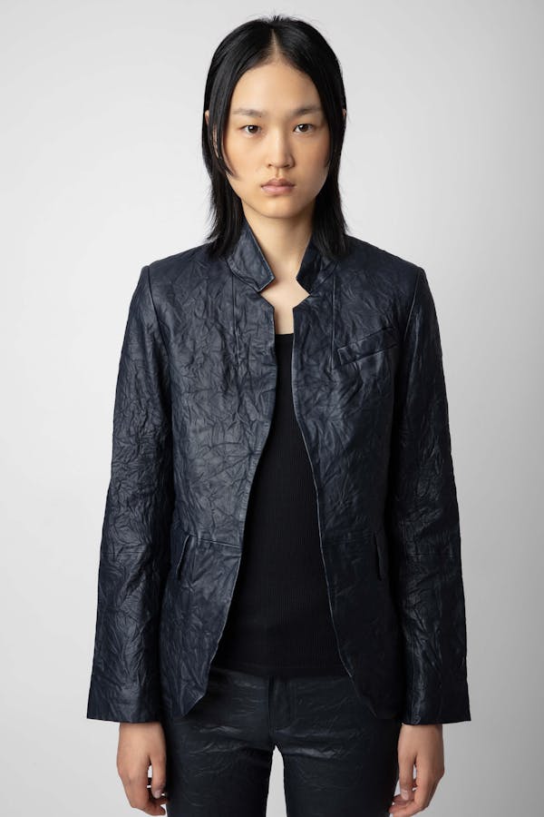 Very Crinkled Leather Blazer - Encre by Zadig & Voltaire | 25 South Boutiques