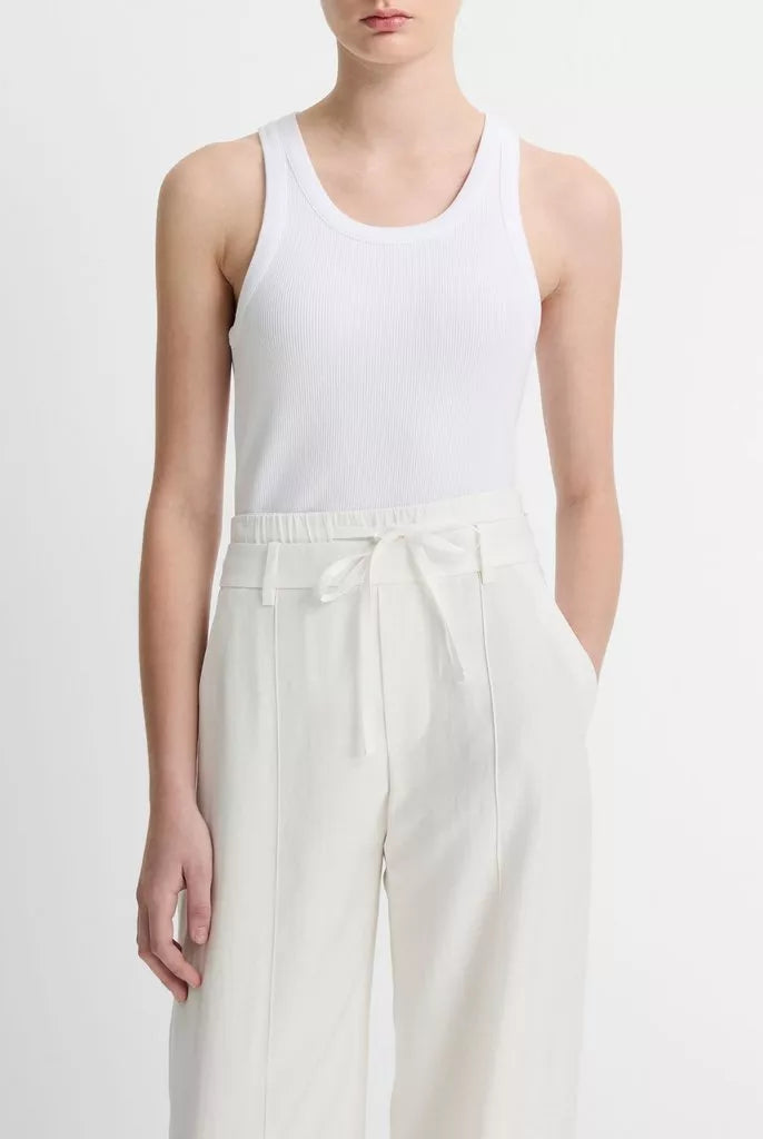 Ribbed Scoop-Neck Tank - Optic White by Vince | 25 South Boutiques