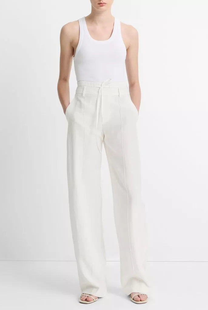 Ribbed Scoop-Neck Tank - Optic White by Vince — alternate view