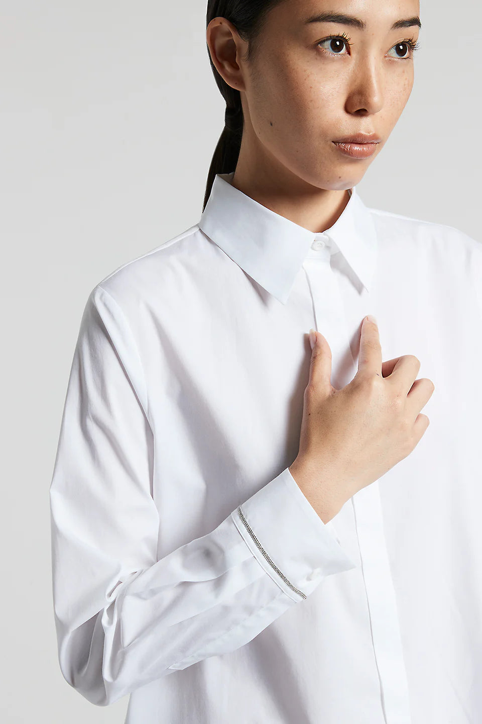 Poplin and Cotton Voile Shirt - White by Peserico — view 3