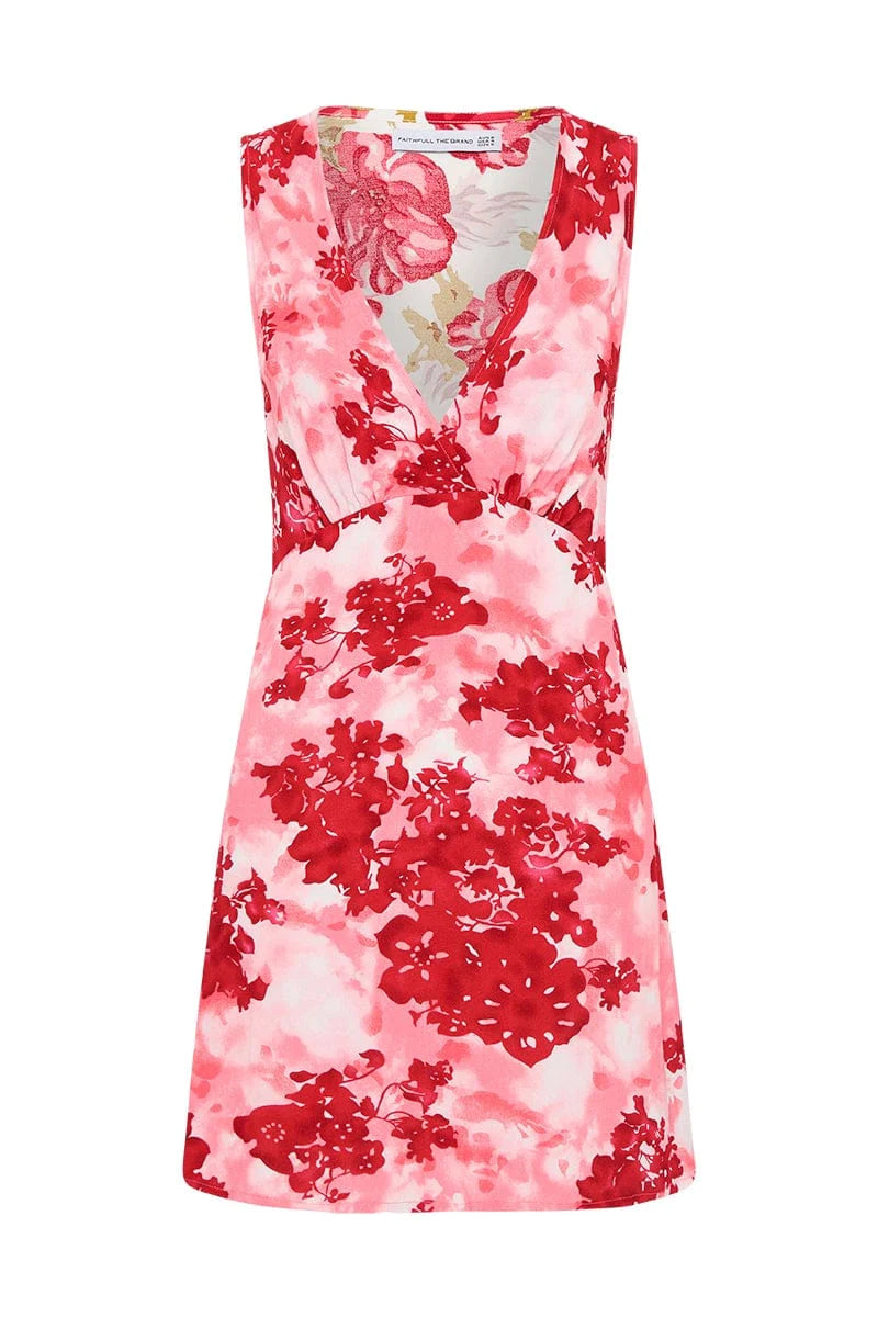 Nadja Mini Dress - Rosella Floral Pink by Faithfull the Brand — view 5