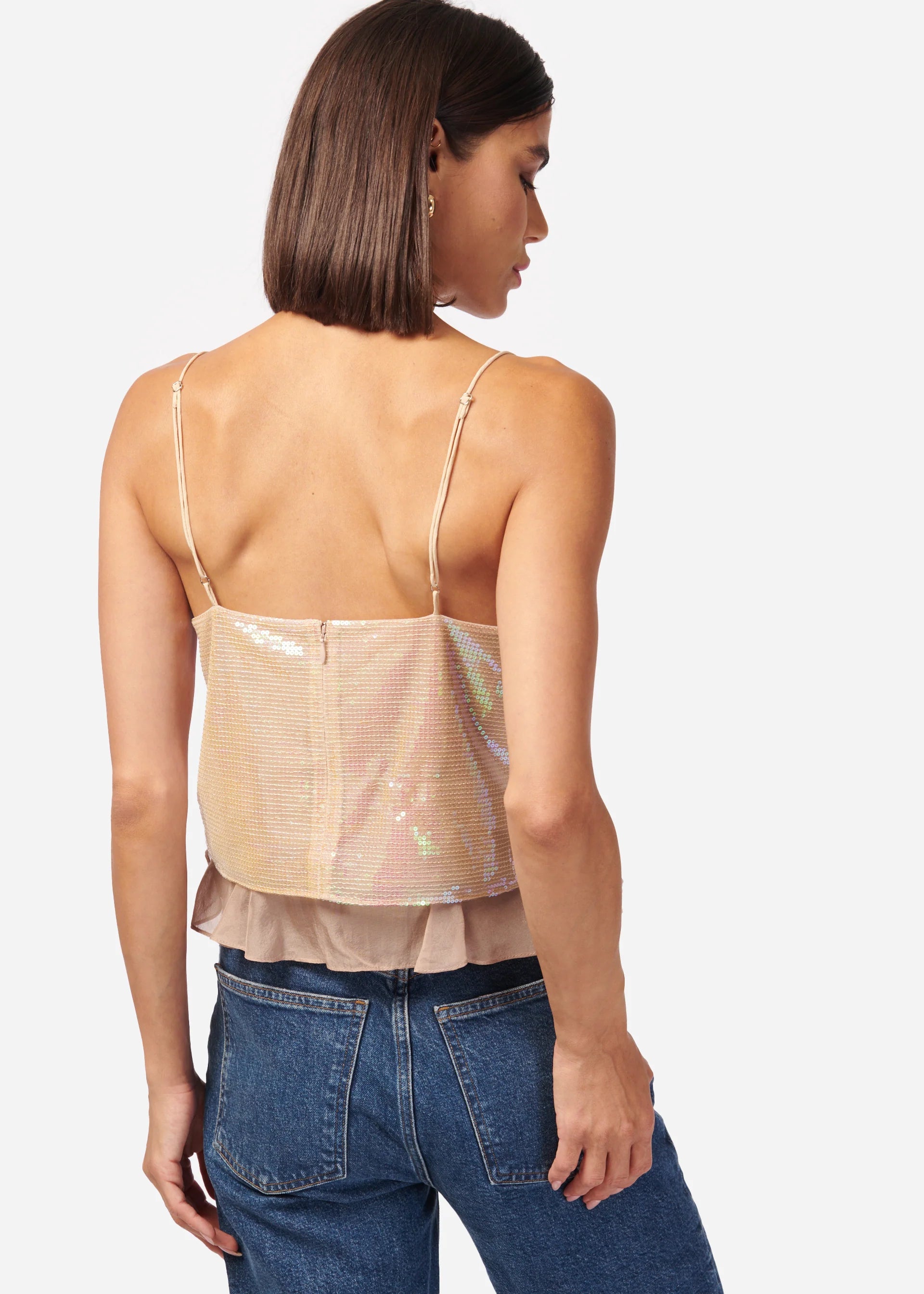 Jojo Sequin Camisole - Opal Sequin by Cami NYC — alternate view
