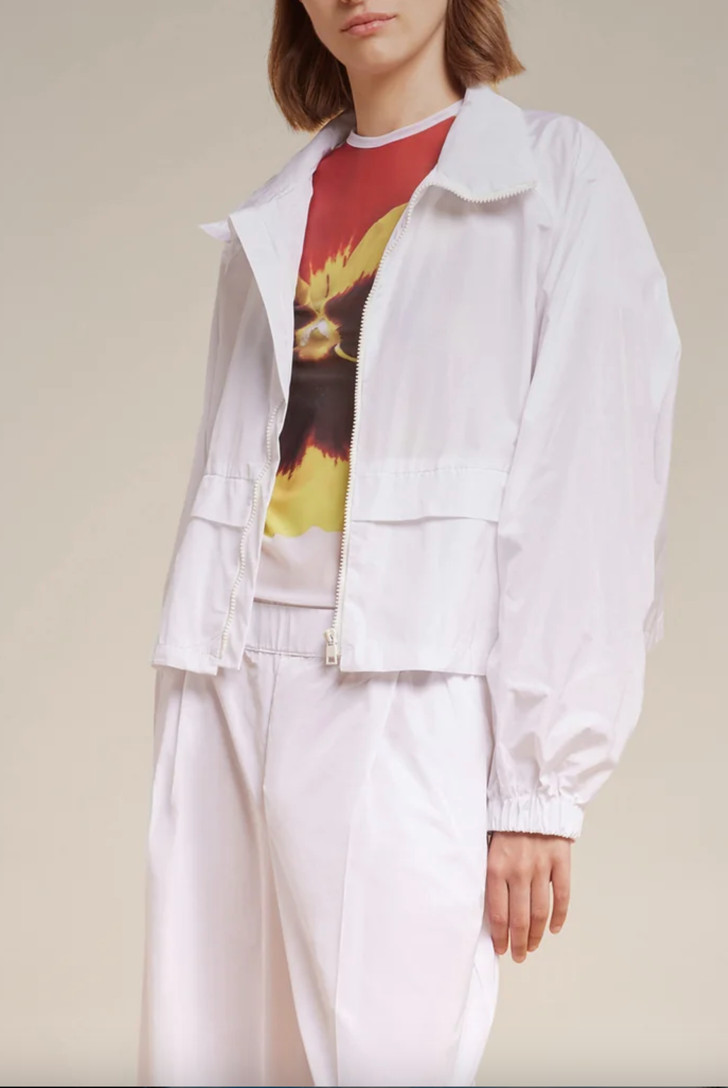 Taffeta Bomber Jacket - White by Liviana Conti | 25 South Boutiques