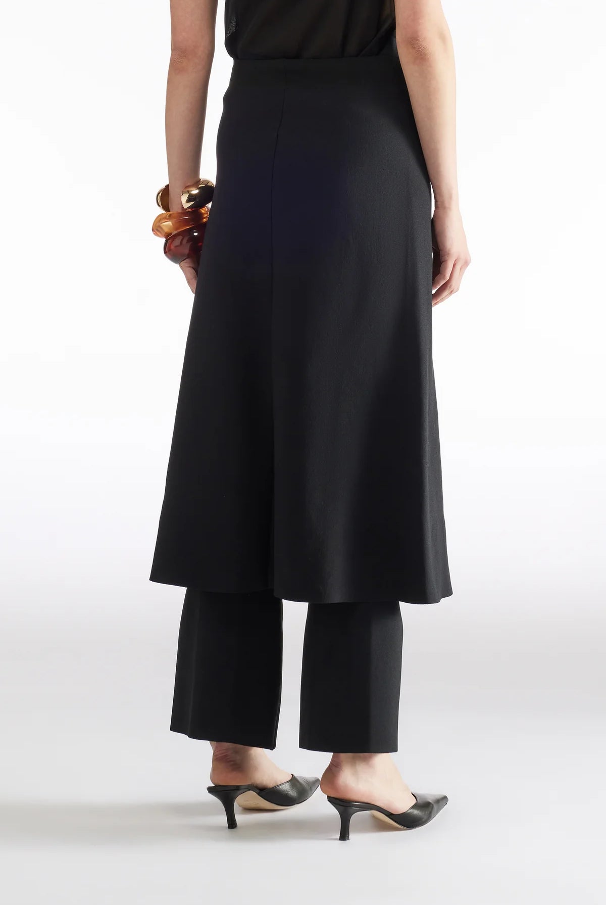 Flared Skirt - Black by Liviana Conti — view 3