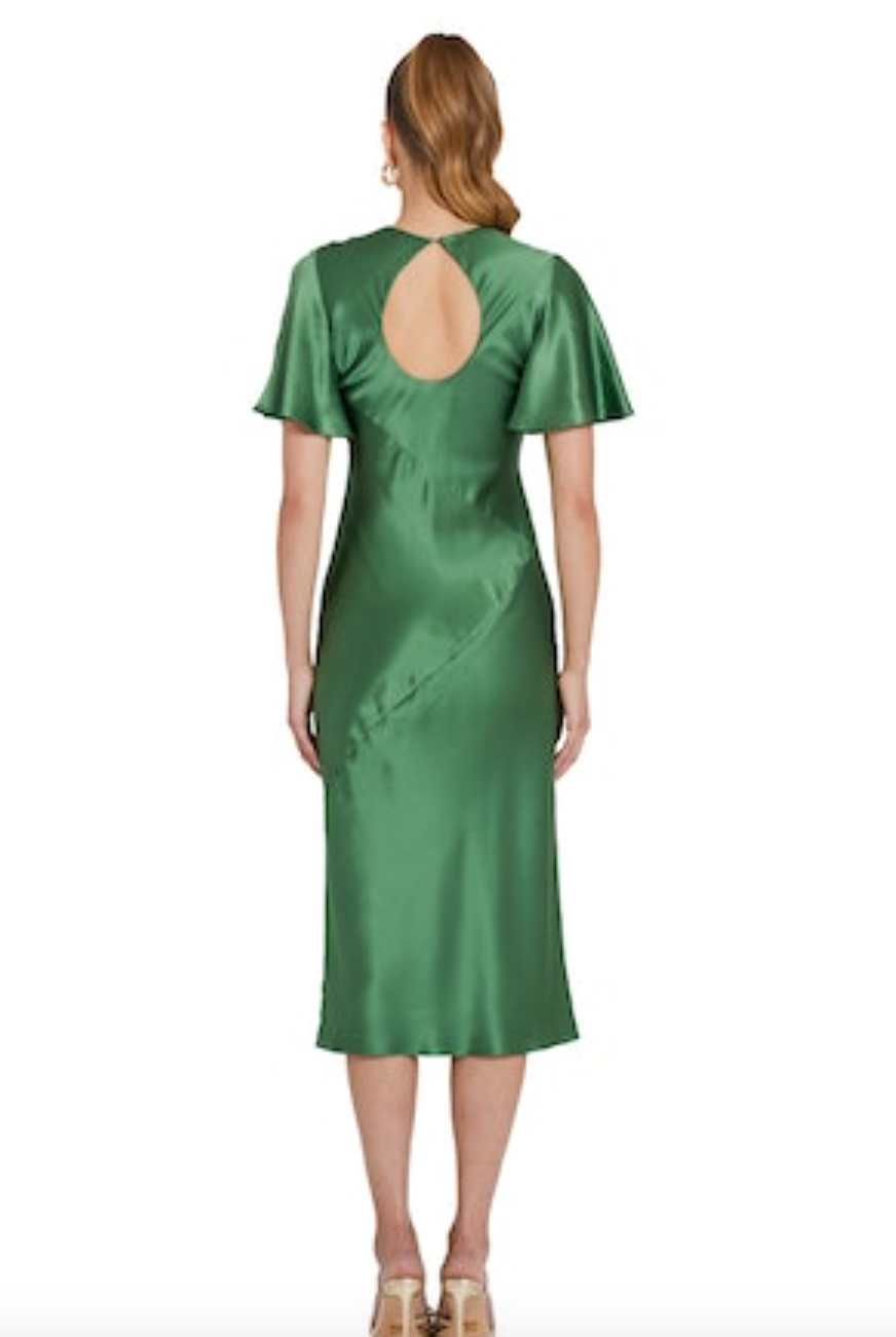 Julietta Silk Dress - Ferman Green by Amanda Uprichard — alternate view