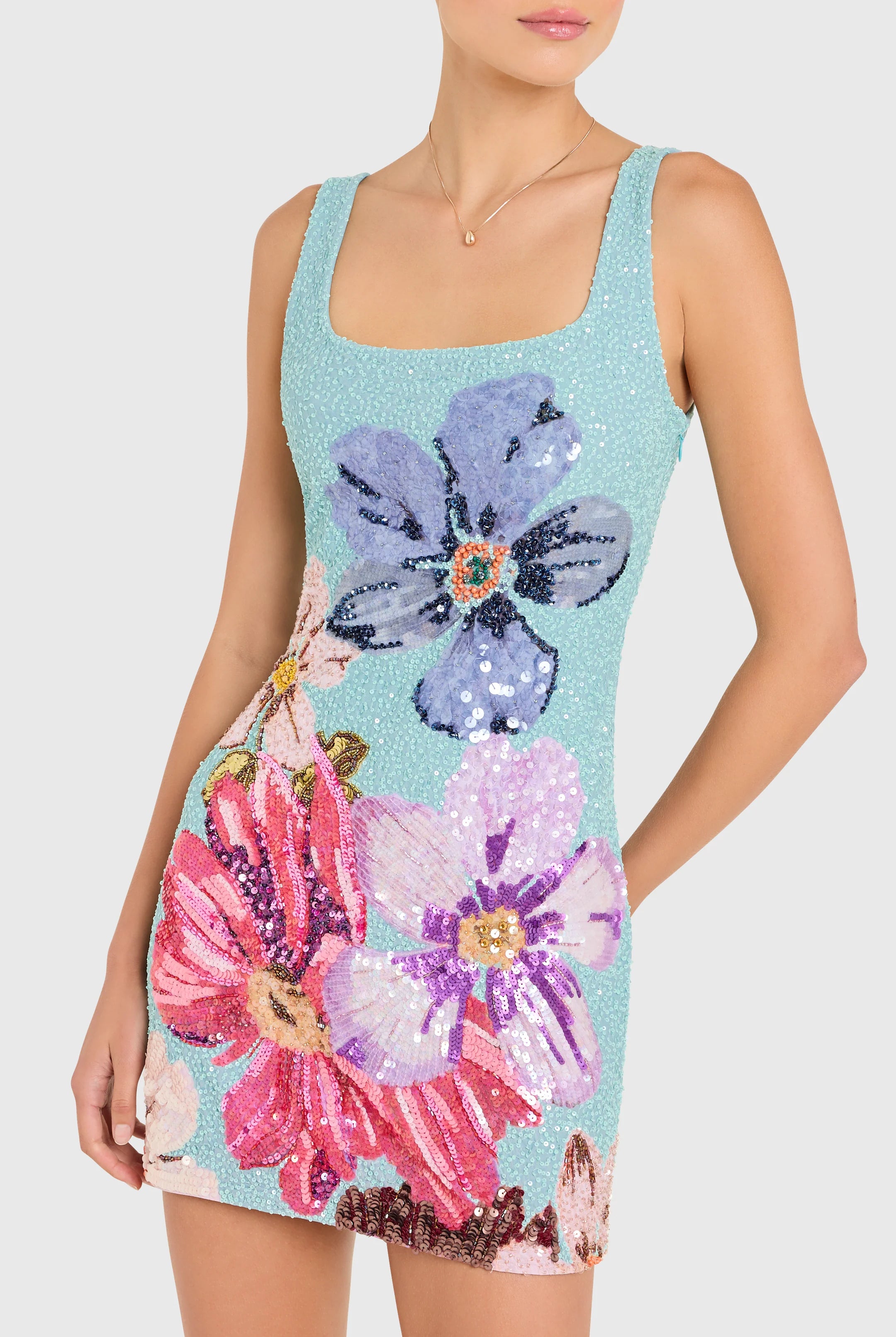 Augustine Dress - Daphne Floral Sequin by Amanda Uprichard — alternate view