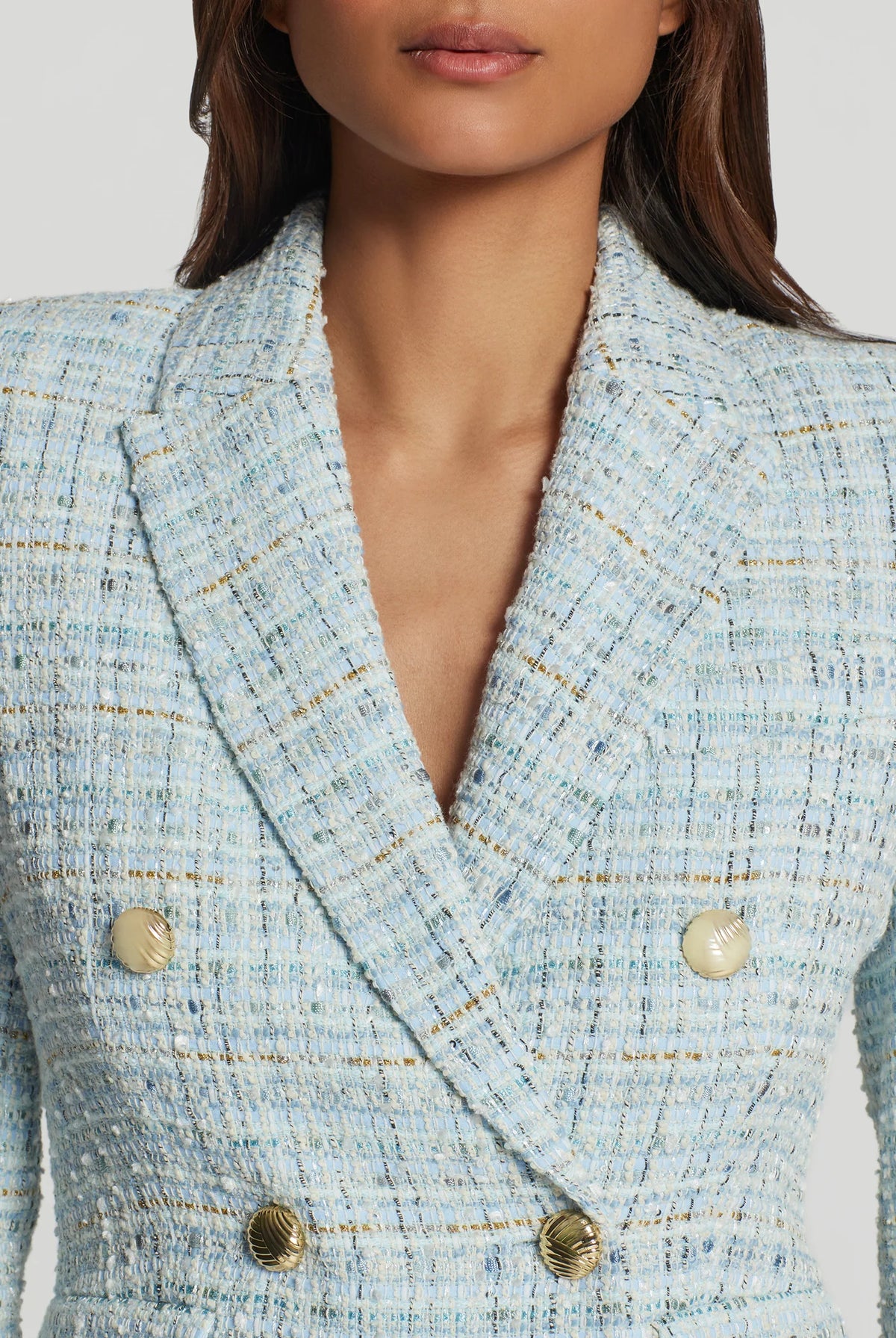 Arielle Tweed Blazer - Aqua Melange by Generation Love — alternate view