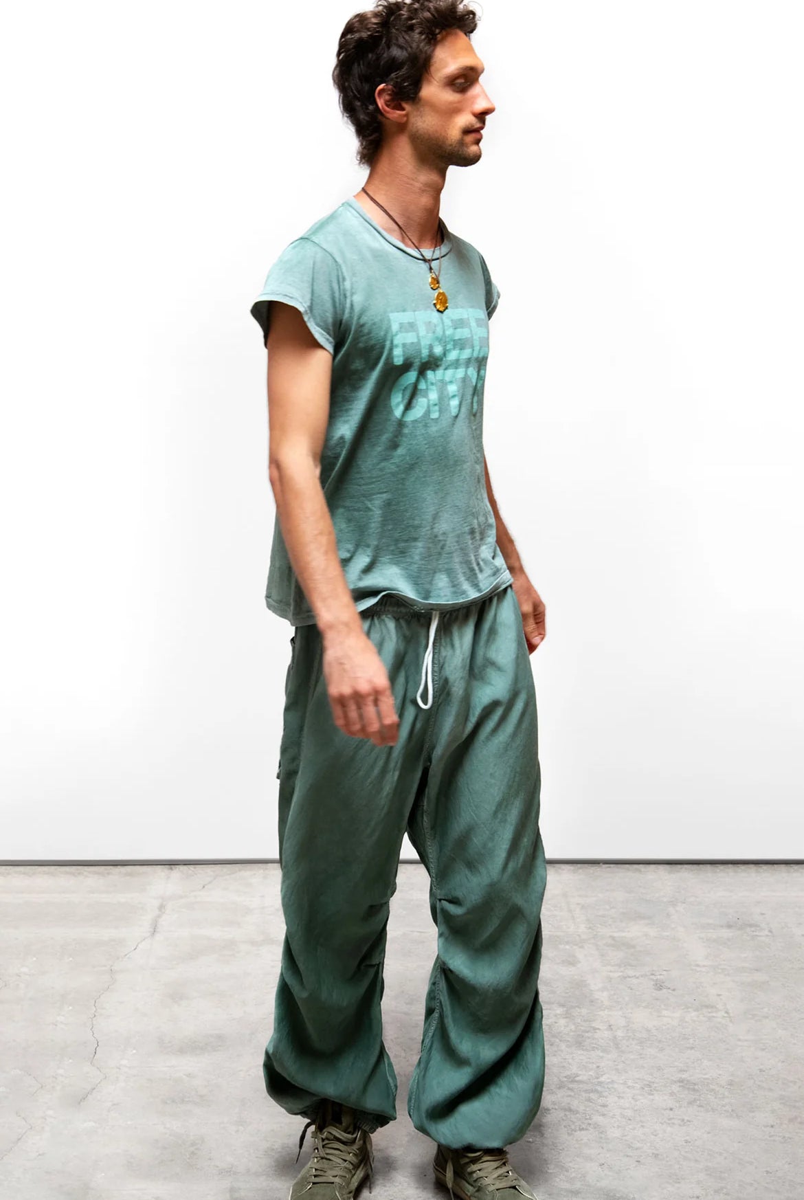 MATTE/SATIN Loose Drawcord "Biggy" Pants - Eat Greens by FreeCity | 25 South Boutiques