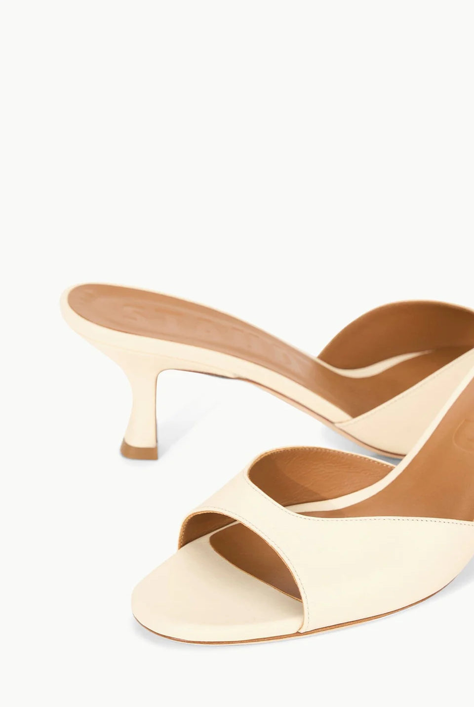 Brigitte Leather Mule - Cream by STAUD — view 5