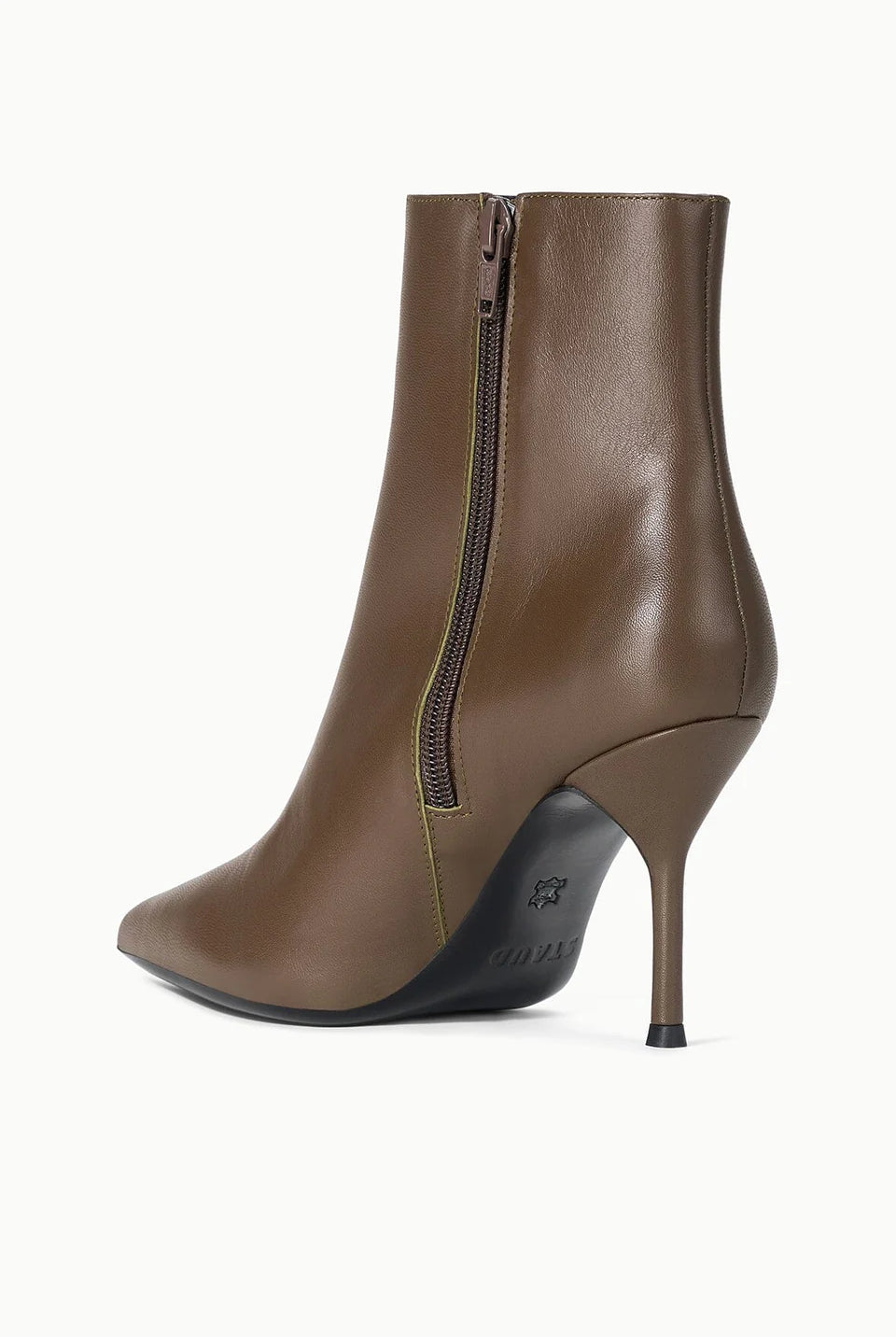 Sebastian Ankle Boot - Truffle Leather by STAUD — view 4