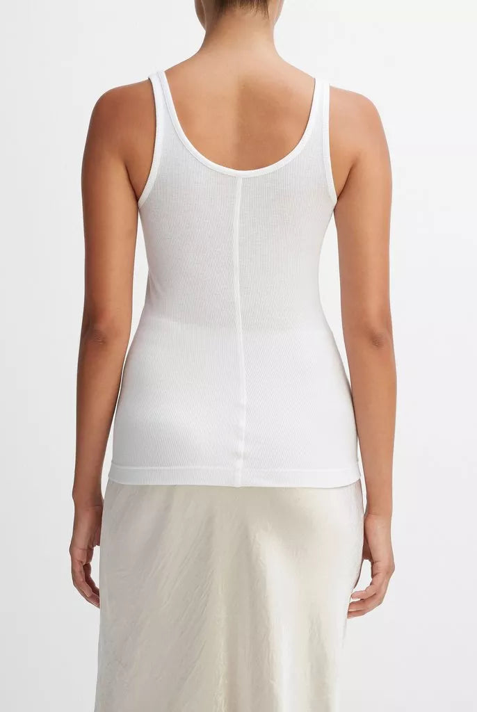 Scoop Neck Tank - White by Vince — view 4