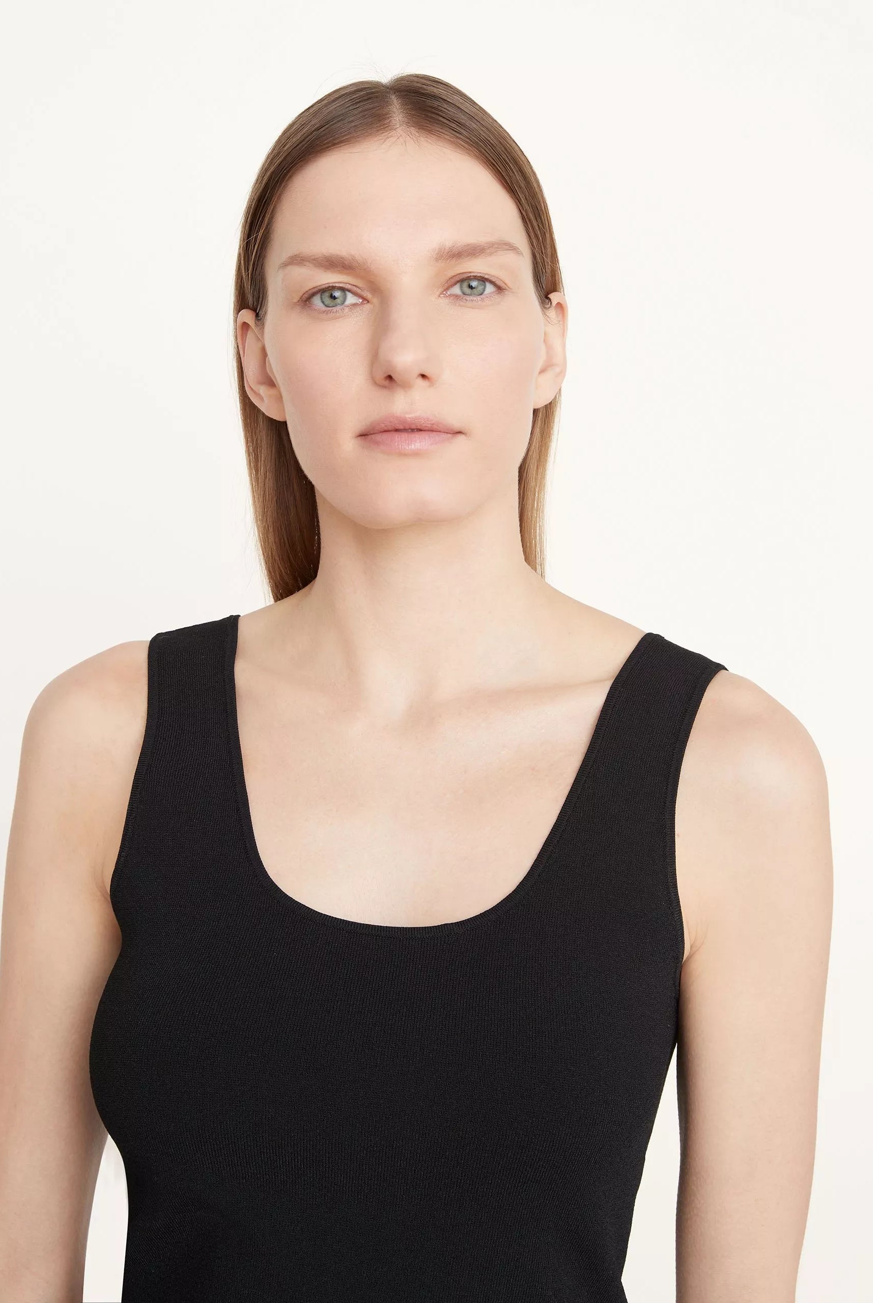 Scoop Neck Tank - Black by Vince — view 4