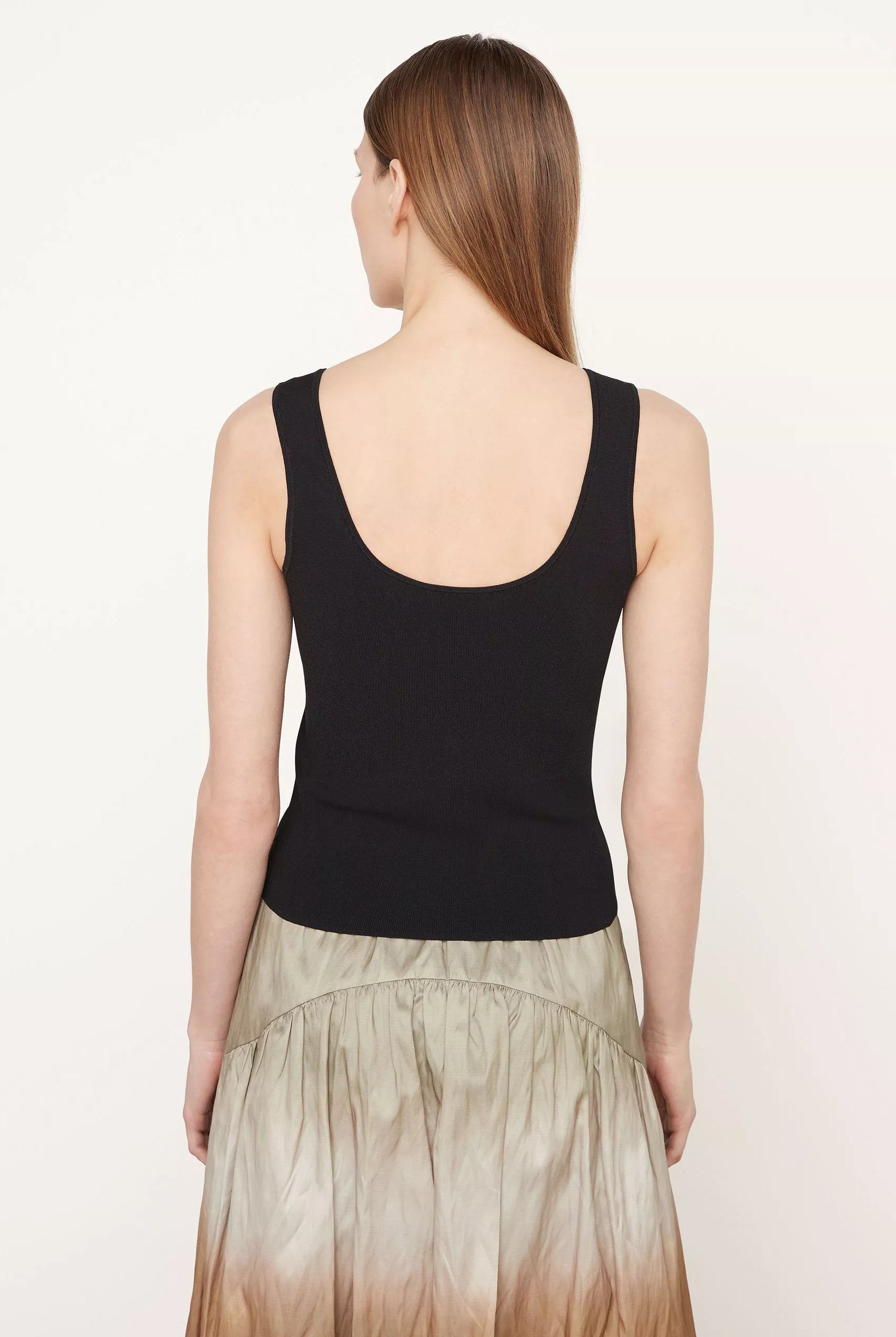 Scoop Neck Tank - Black by Vince — view 3