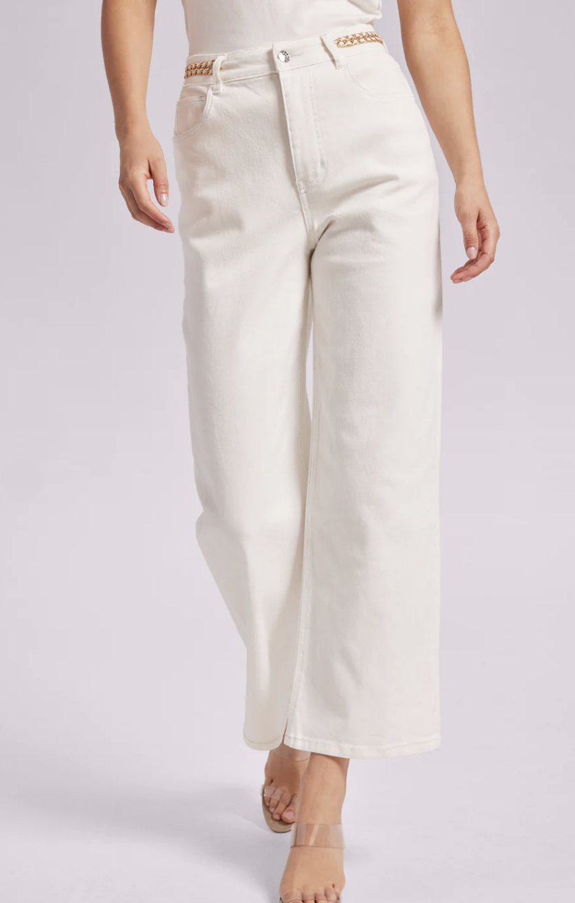 Brooklyn Denim Pants - White by Generation Love — alternate view