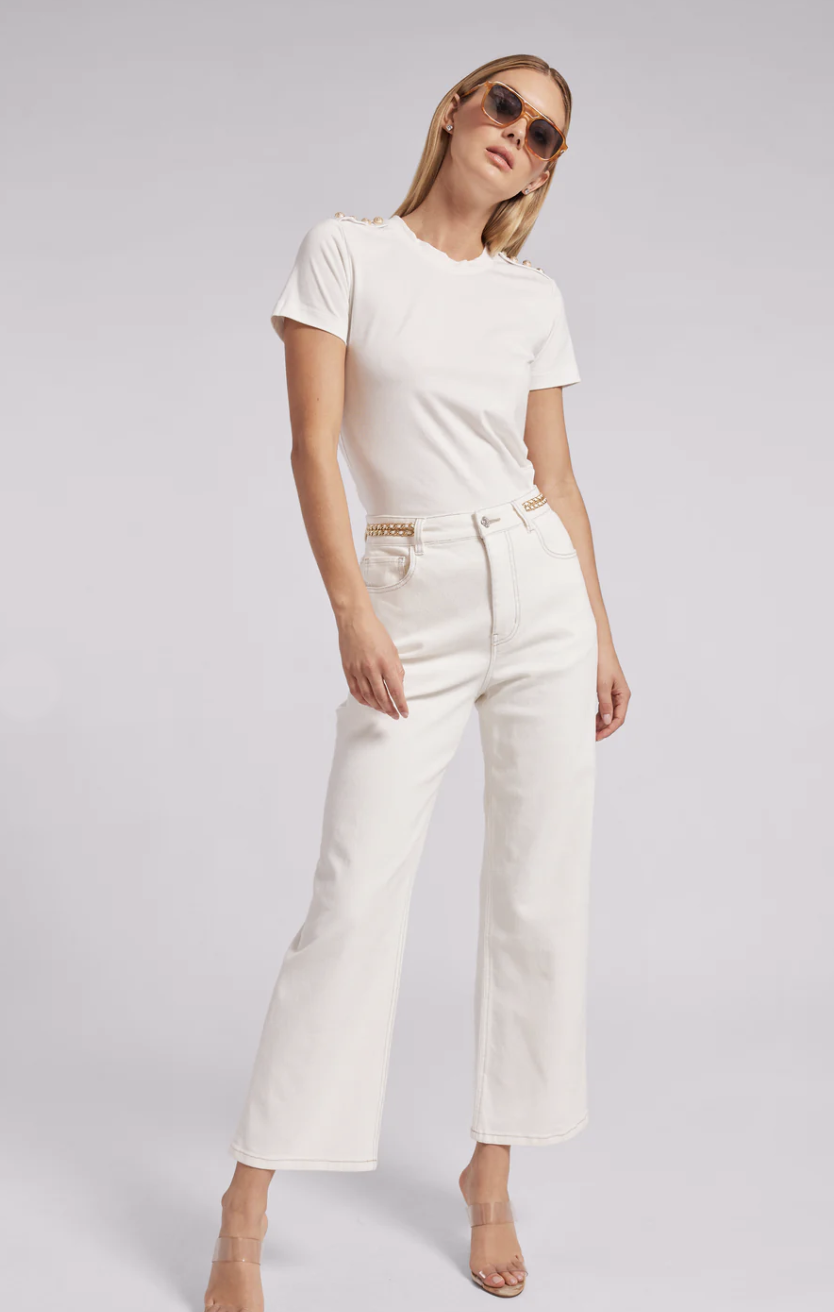 Brooklyn Denim Pants - White by Generation Love | 25 South Boutiques