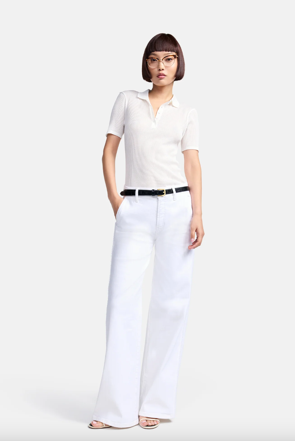 Alek Long Wide Fit Jean - Pure White Stone by Cambio | 25 South Boutiques