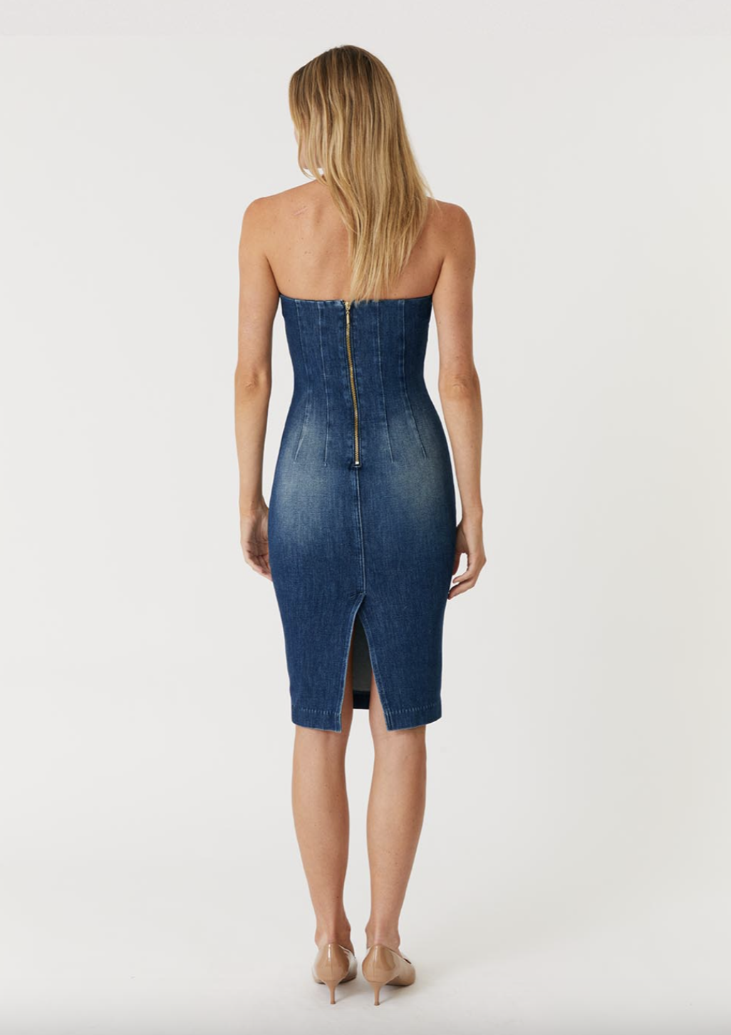Karla Strapless Denim Dress - Subtle by Level 99 — view 3
