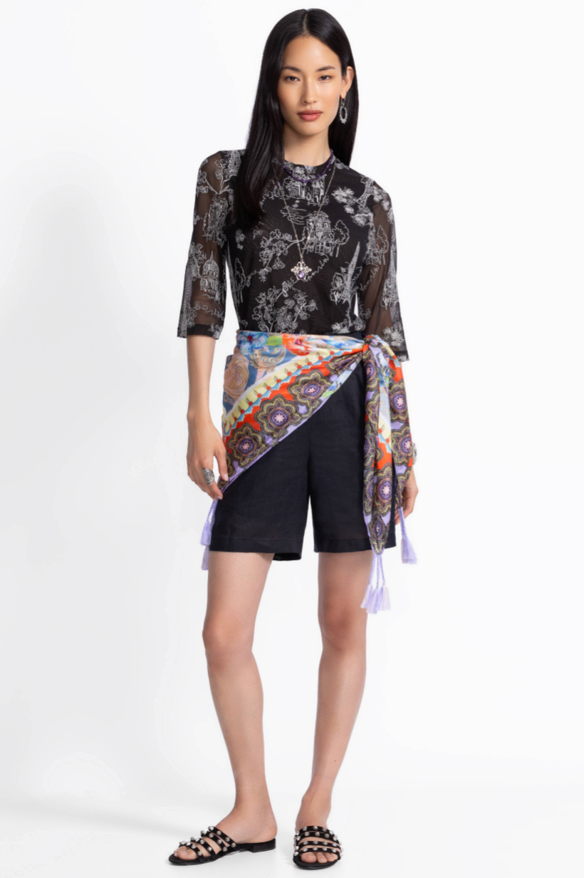 Deco Silk Scarf by Johnny Was — alternate view