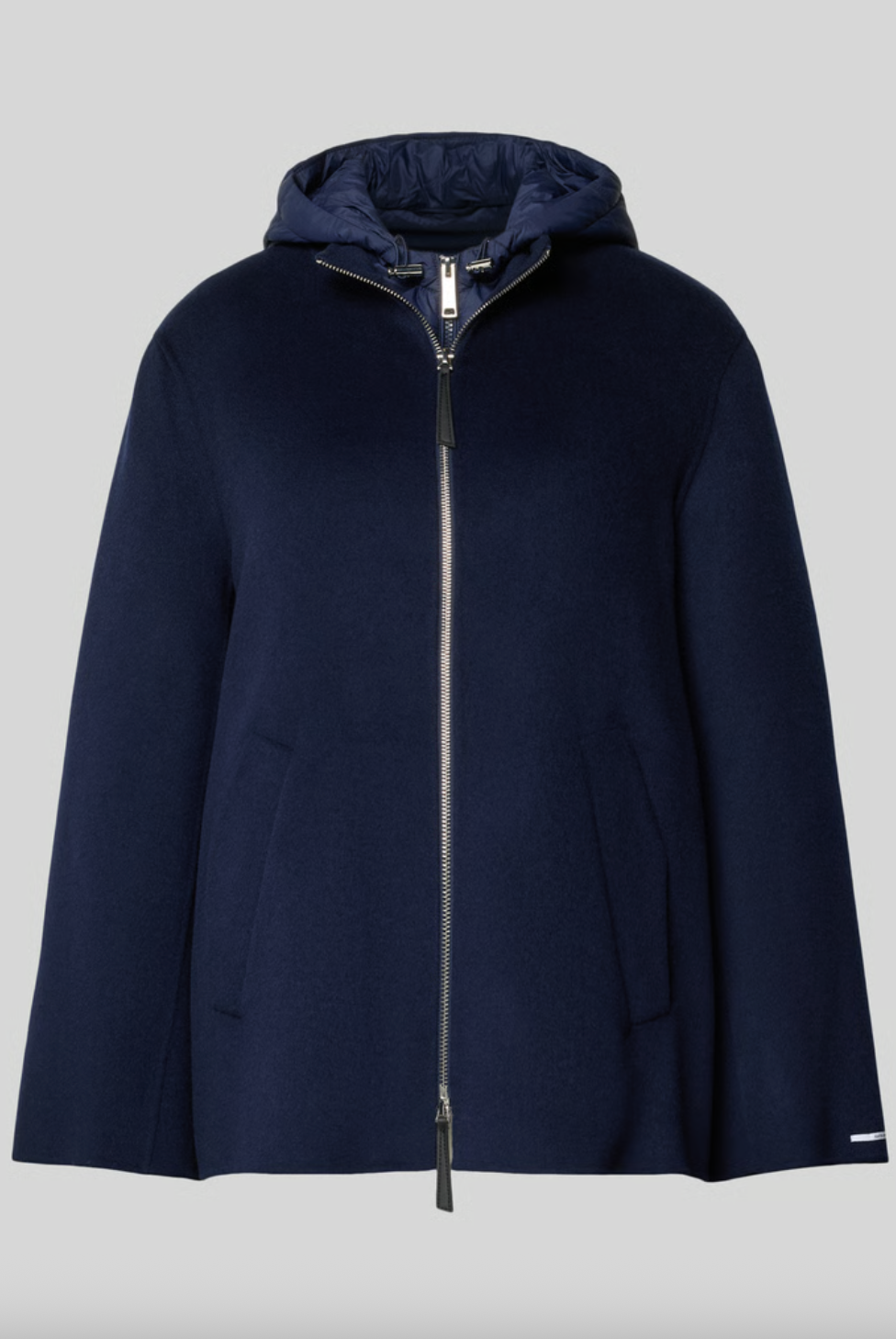 Saffico Zip Reversible Hooded Coat - Navy by Marella — view 5