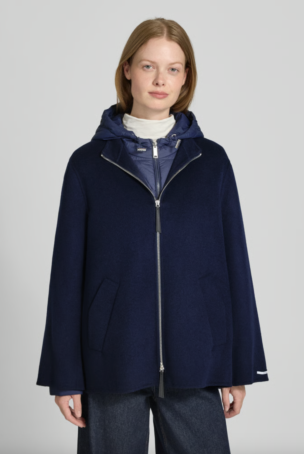 Saffico Zip Reversible Hooded Coat - Navy by Marella | 25 South Boutiques