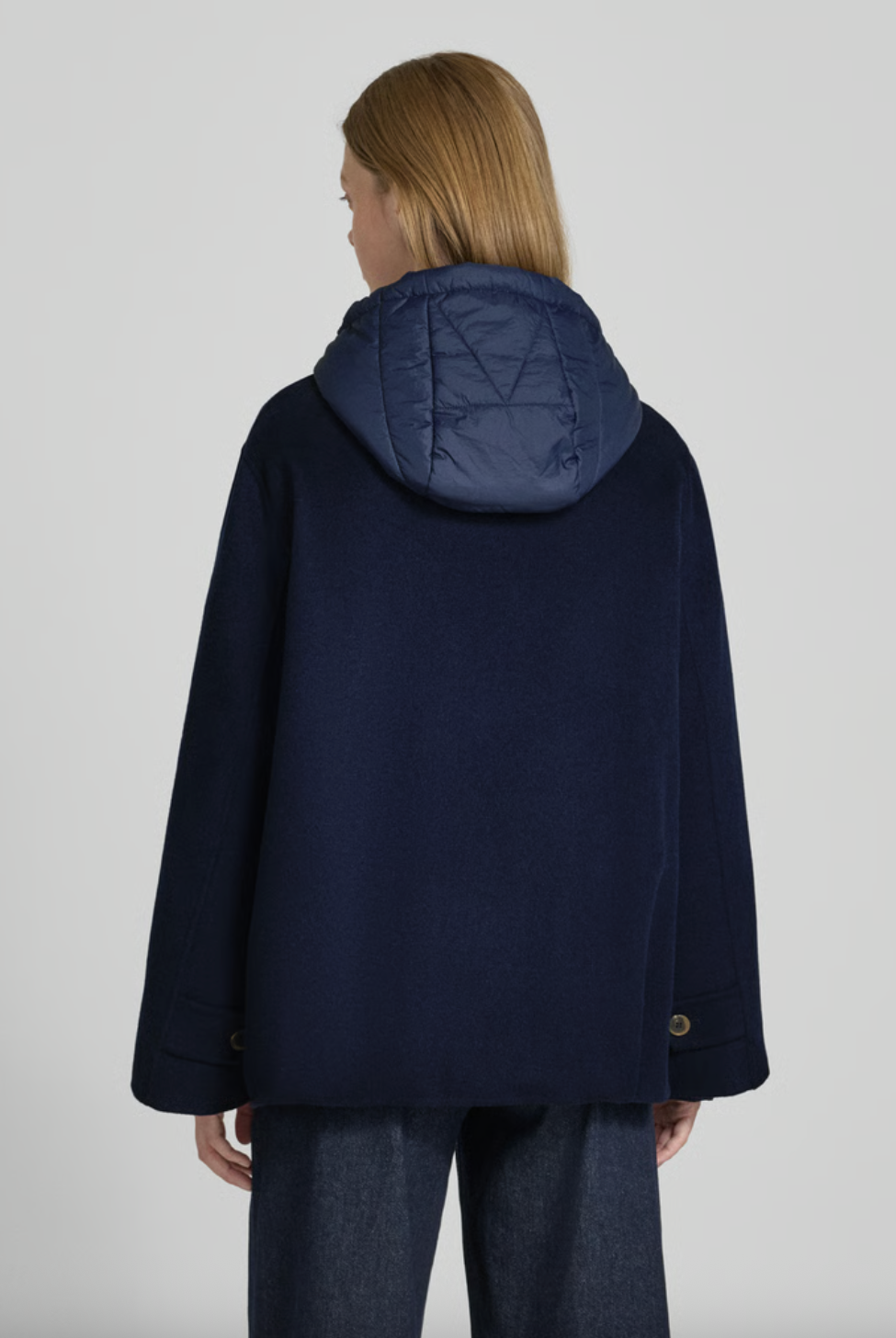 Saffico Zip Reversible Hooded Coat - Navy by Marella — view 3