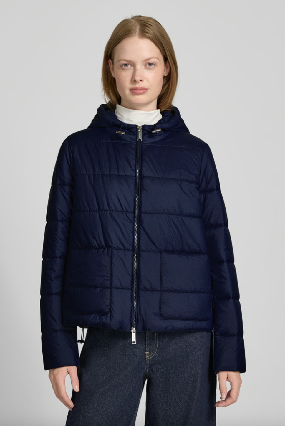 Saffico Zip Reversible Hooded Coat - Navy by Marella — alternate view