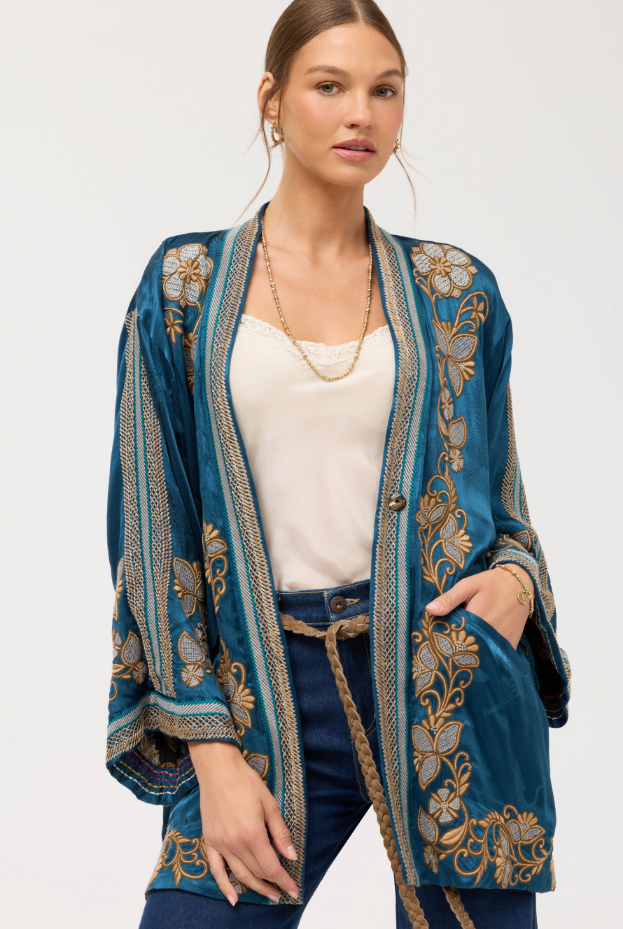 Romana Reversible Kimono - Majolica Blue by Johnny Was | 25 South Boutiques