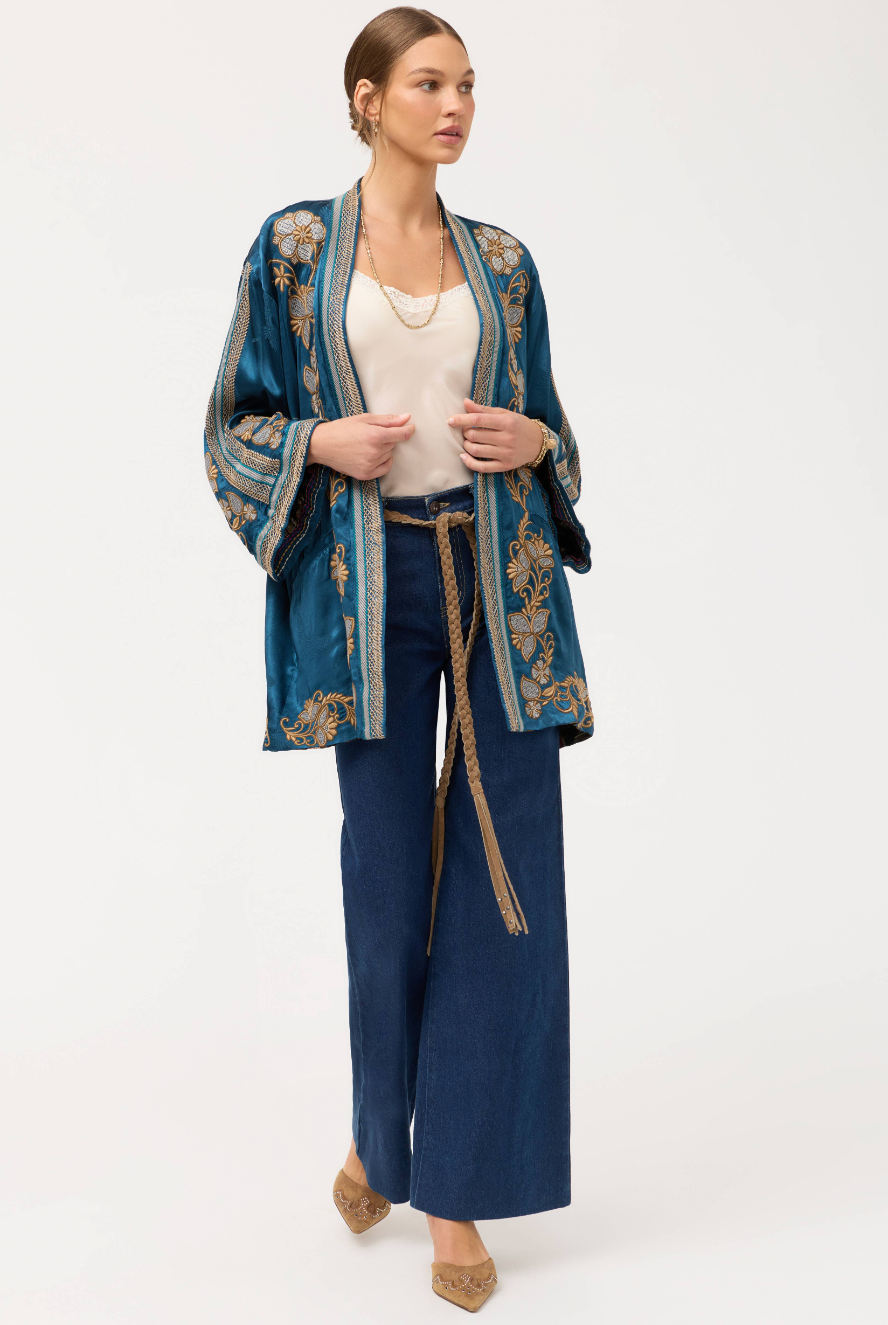 Romana Reversible Kimono - Majolica Blue by Johnny Was — view 4